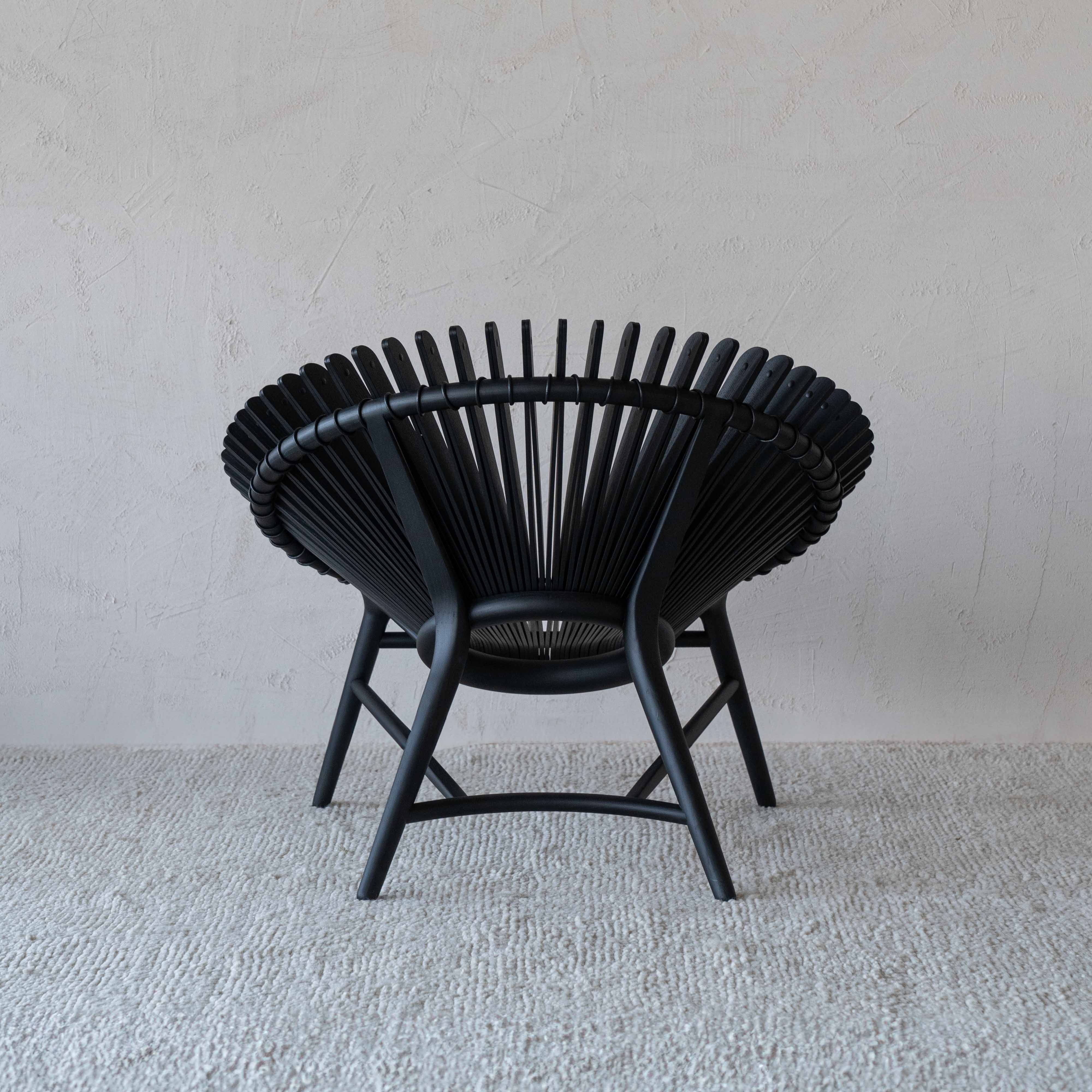 Sun Black Wooden Lounge Chair  - WS Living - UAE - Lounge Chairs Wood and steel Furnitures - Dubai