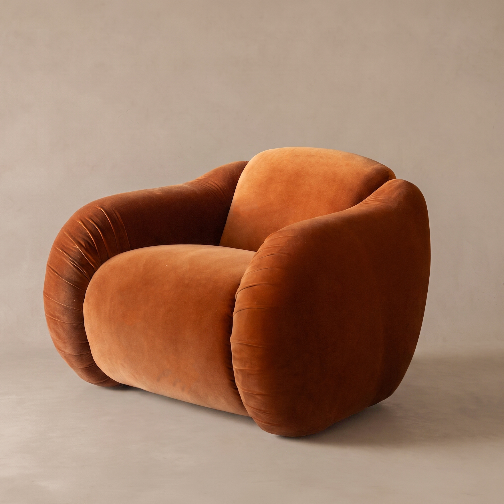 Siena Sunset Modern Velvet Lounge Chair