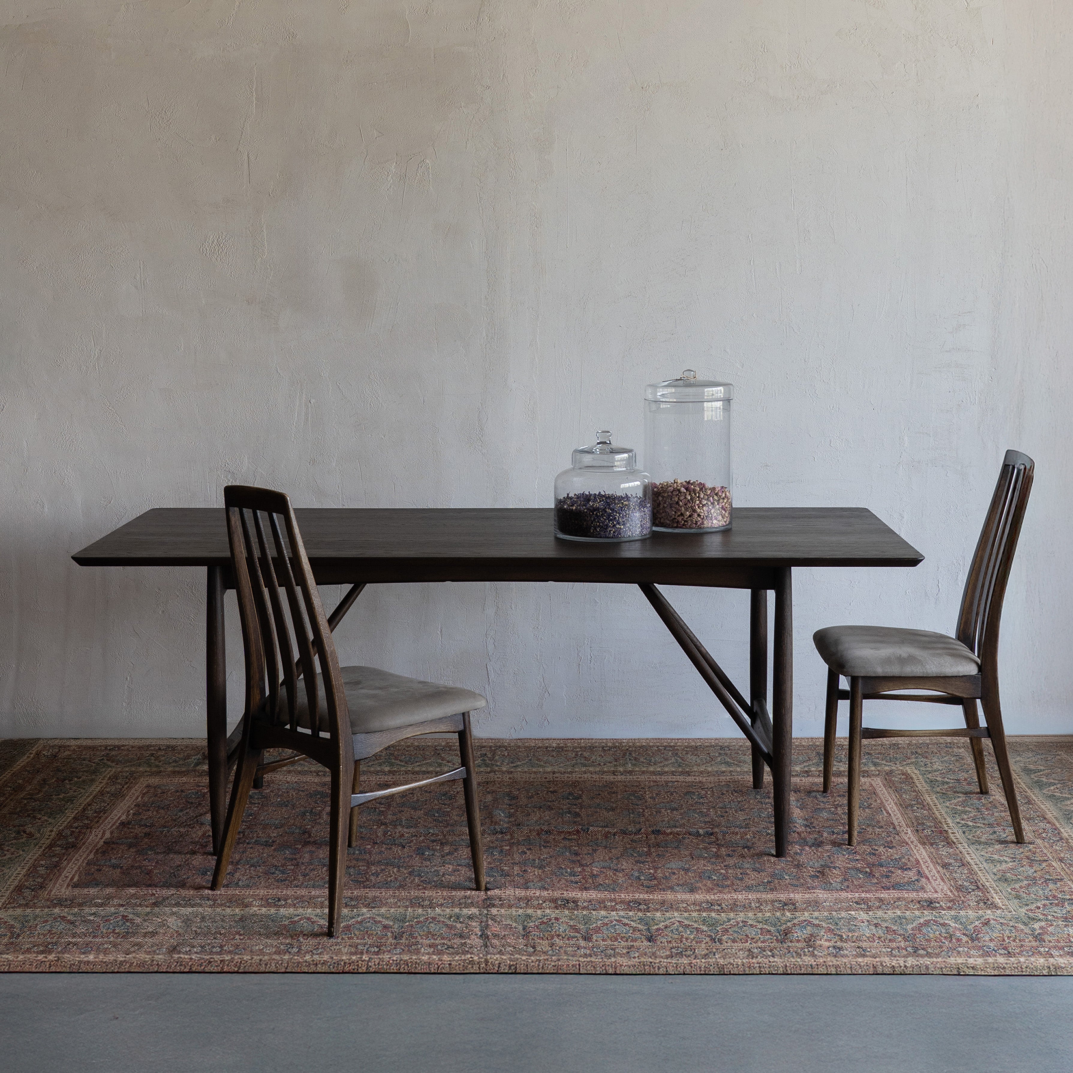 Tarin Rectangle Wabi-Sabi Dining Table - DARK