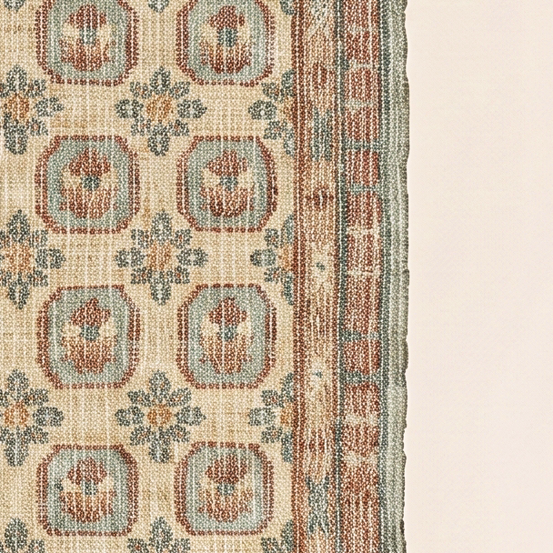 سجادة جوت يدوية الصنع بنمط بلاط "سافران" - TLR0390 (لون صدئي)