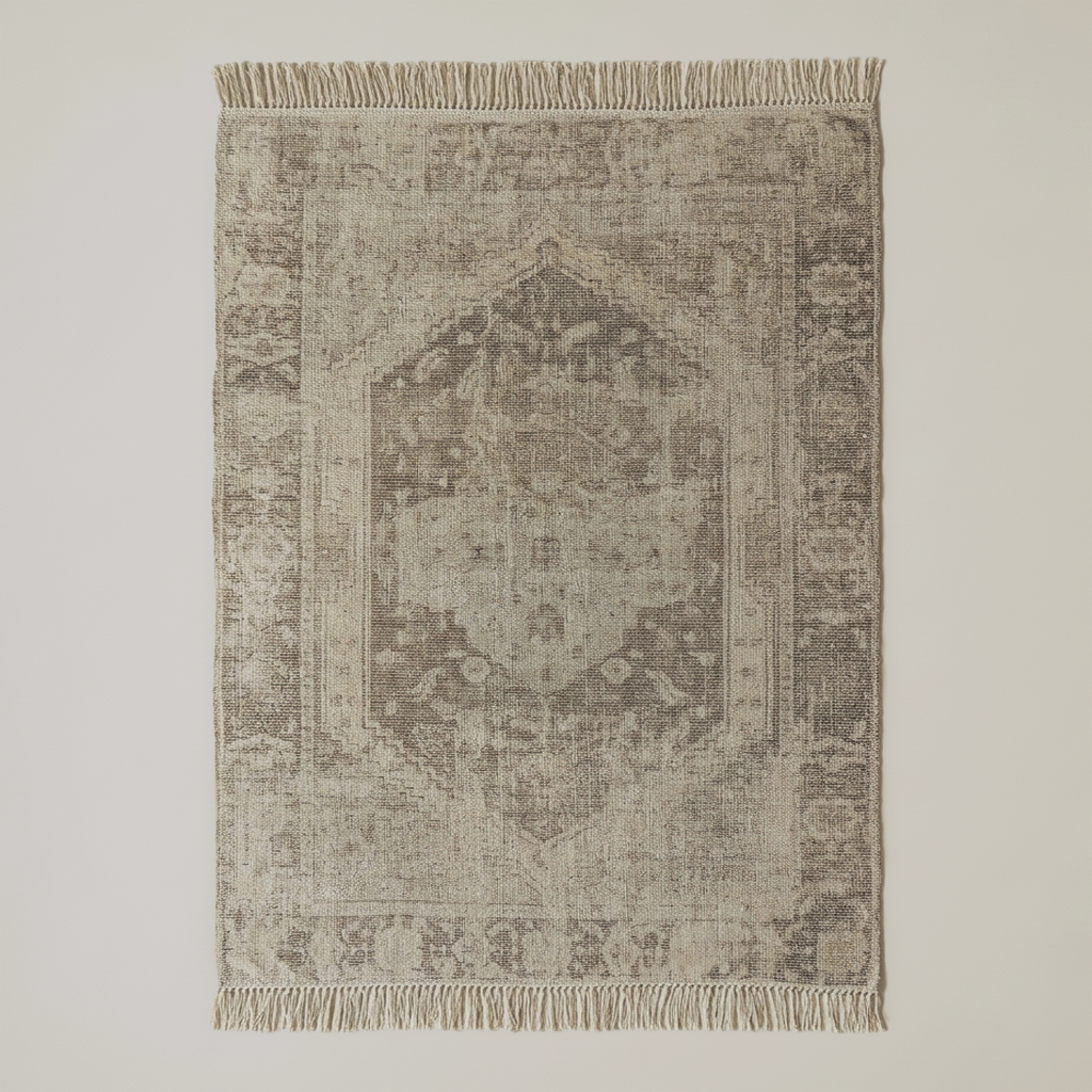 Zarin Distressed Vintage Effect Cotton Rug - TLR0774