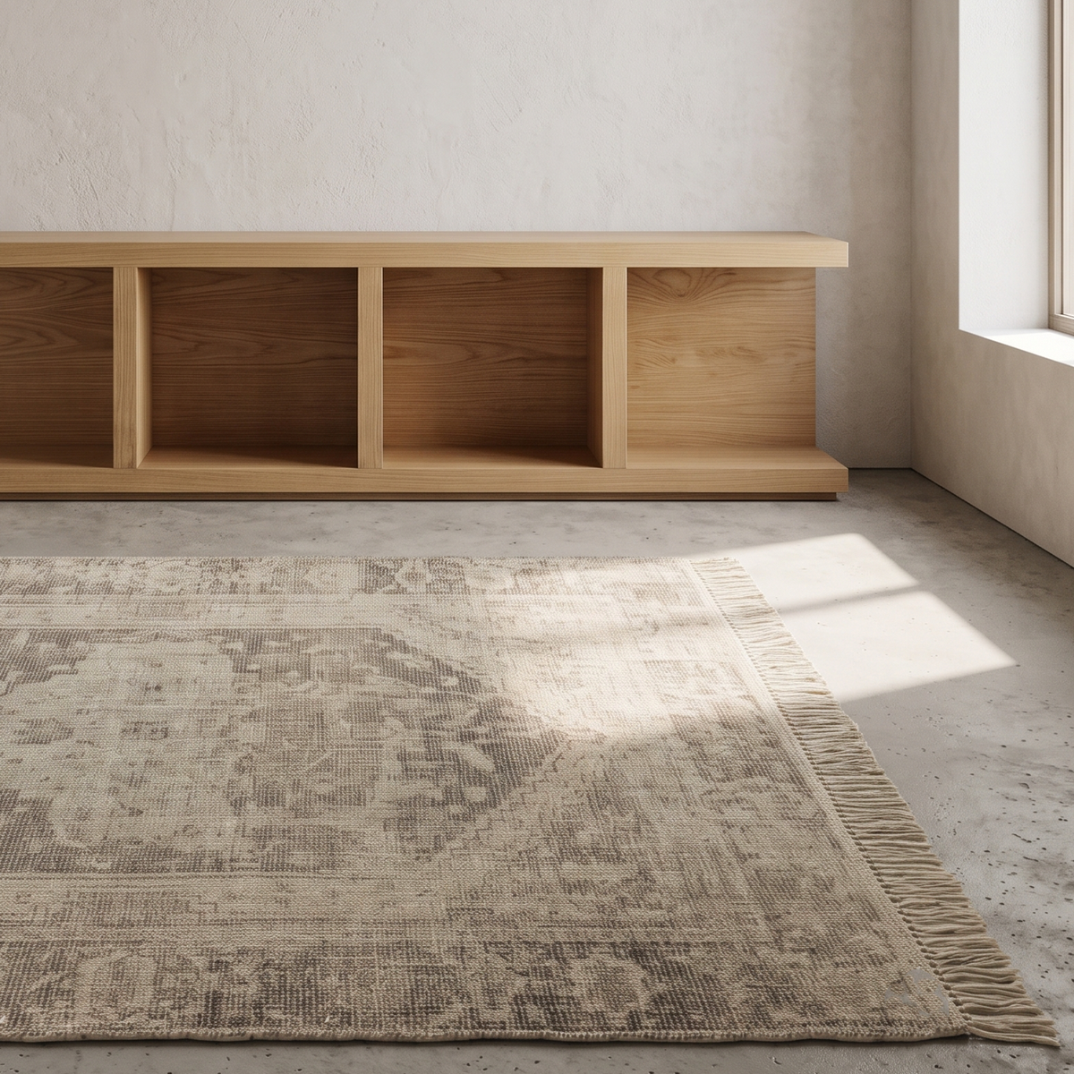 Zarin Distressed Vintage Effect Cotton Rug - TLR0774