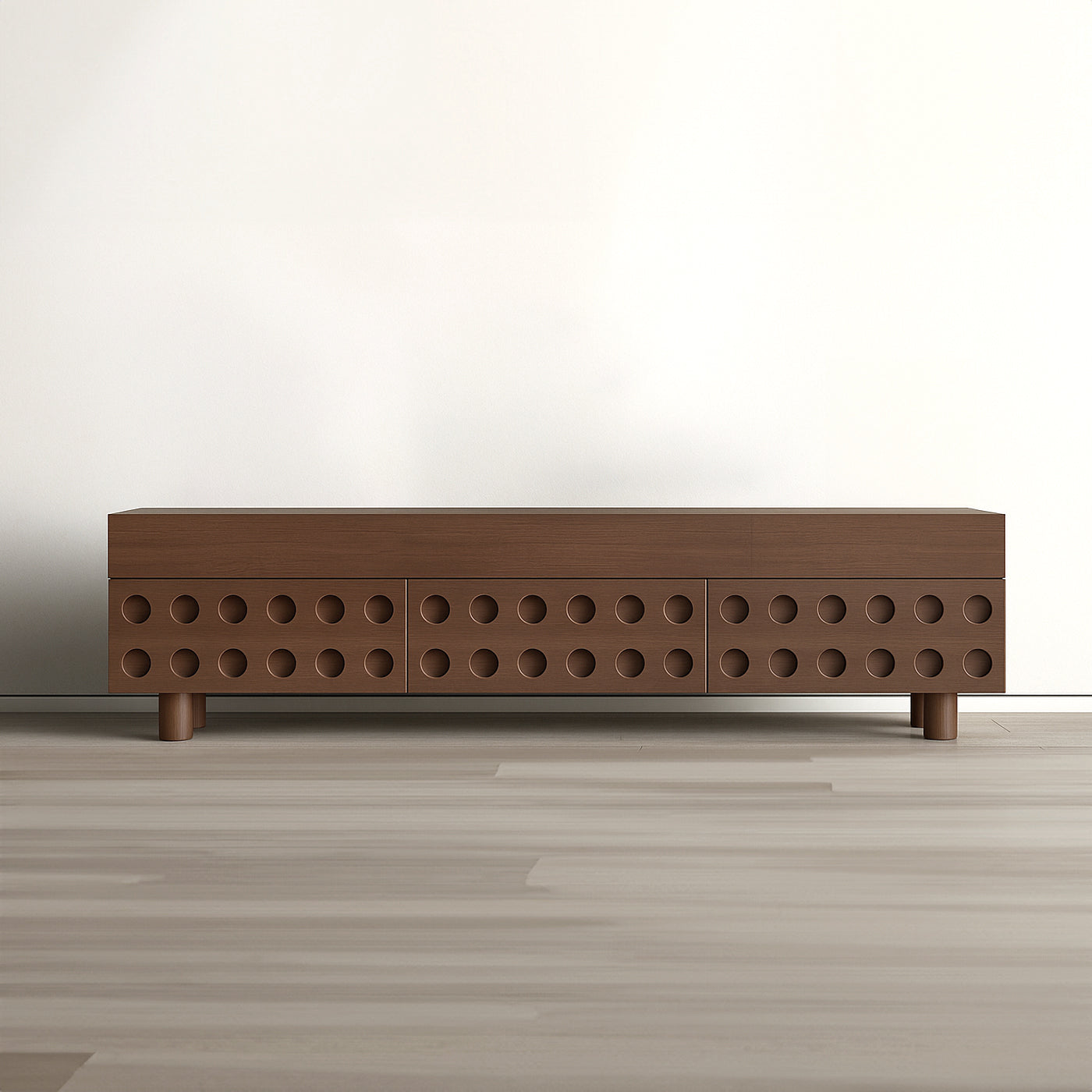 Orix Grid Walnut Modern Tv Unit ( Pre-order 60 days Delivery)