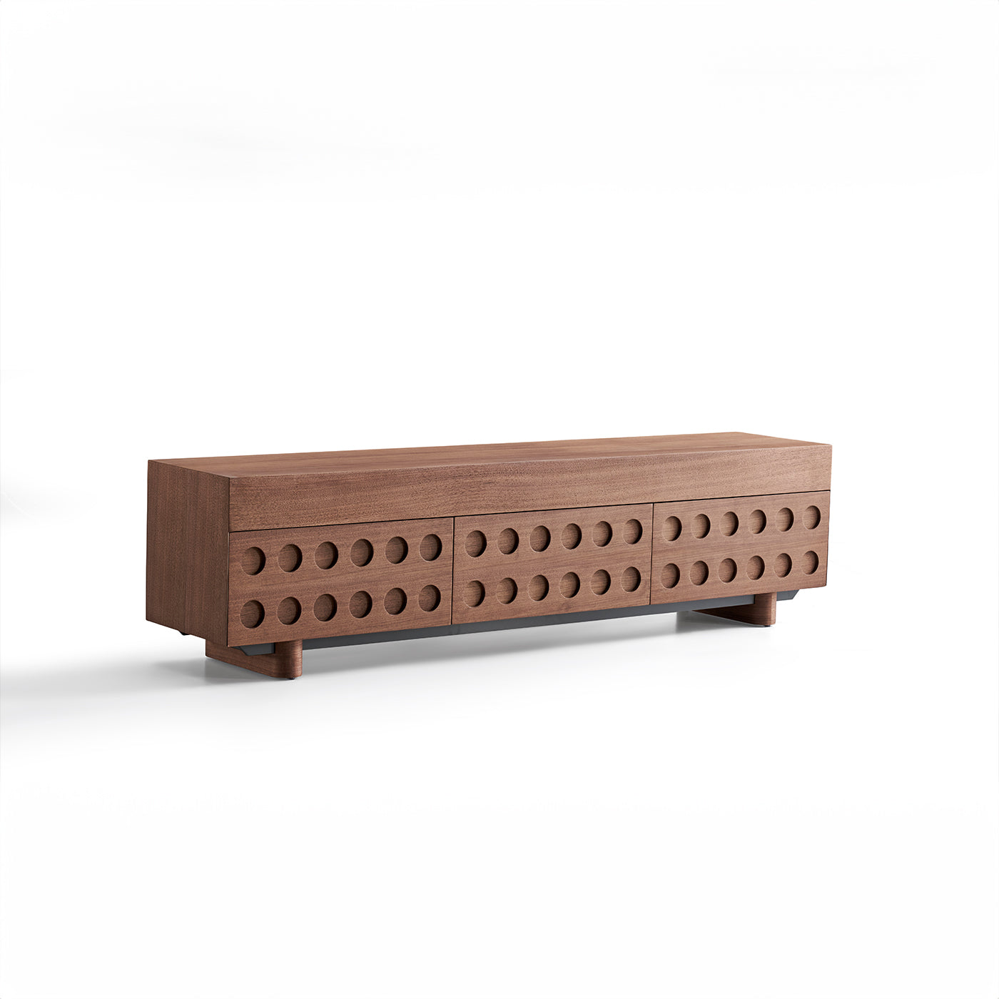 Orix Grid Walnut Modern Tv Unit ( Pre-order 60 days Delivery)