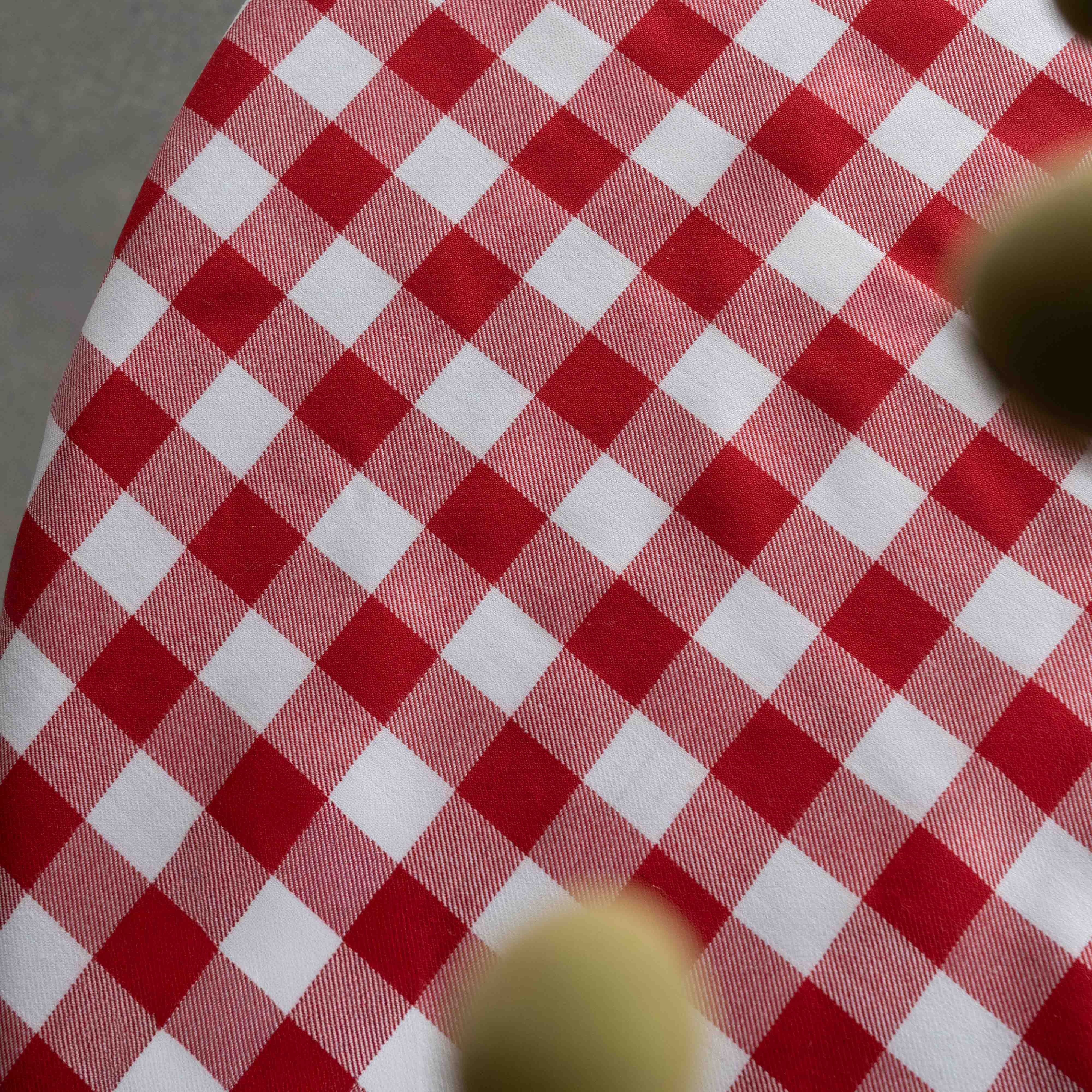 Timeless Red & White Pure Cotton Table Cloth