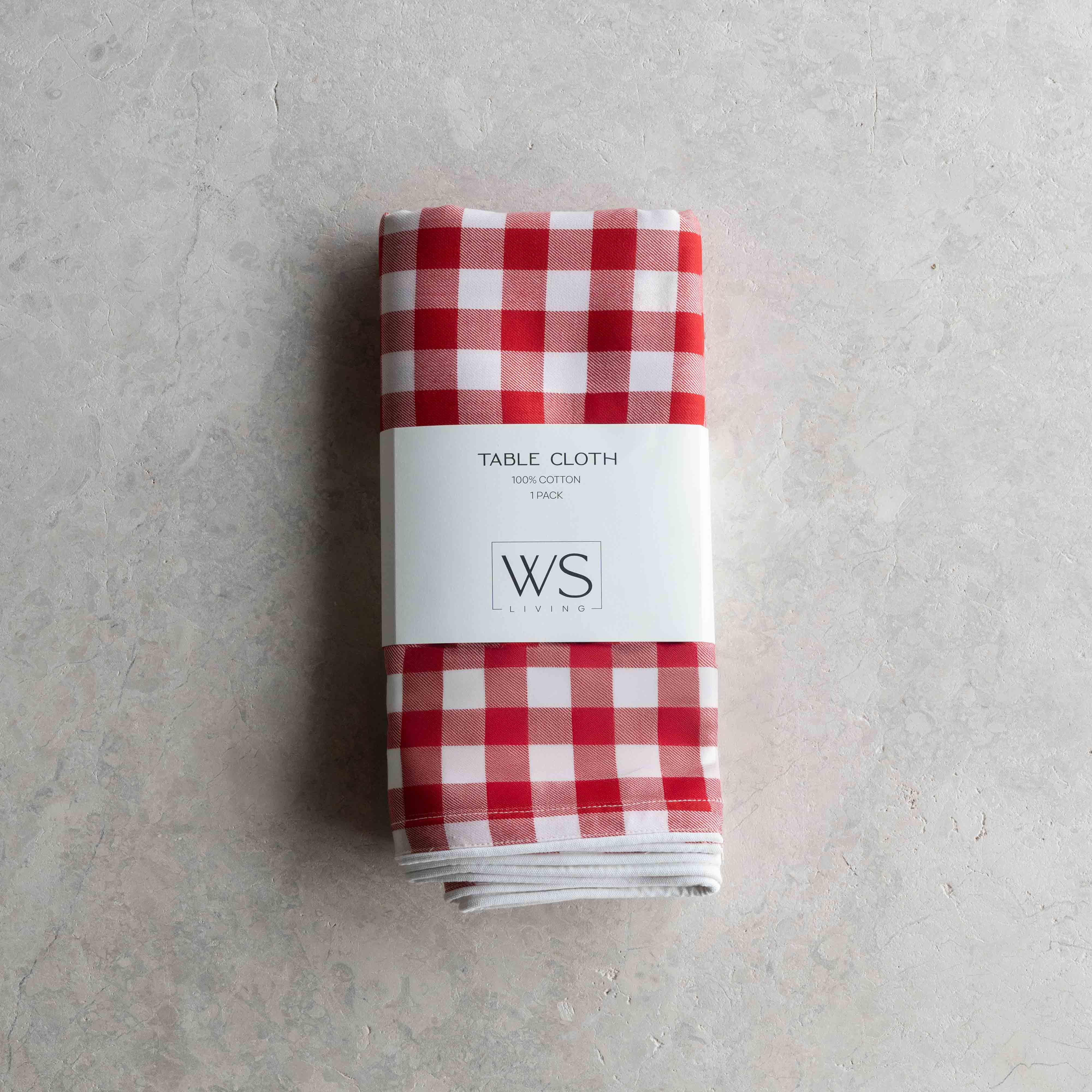 Timeless Red & White Pure Cotton Table Cloth