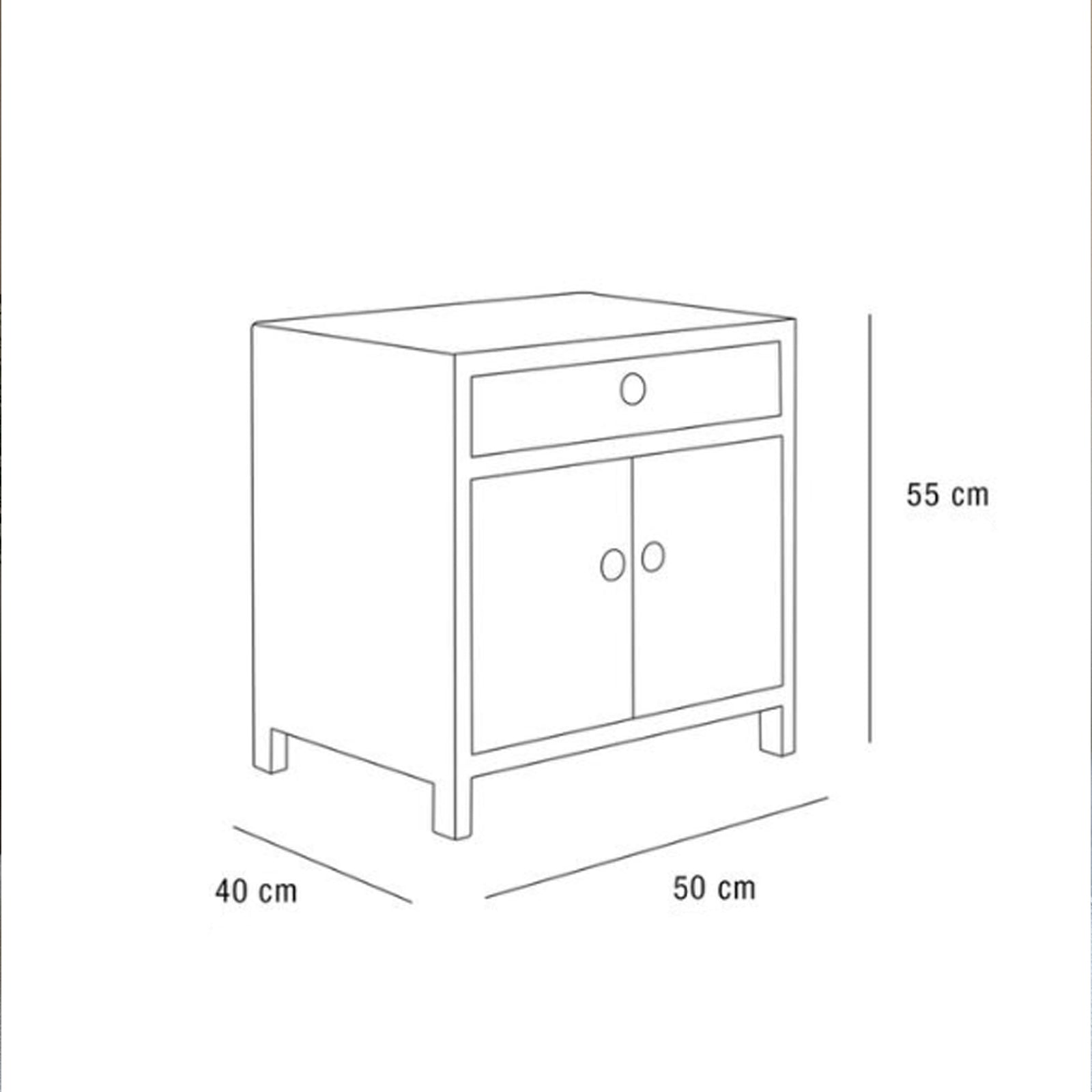 Tanso Wabi-Sabi Style Bed Side Table With Storage