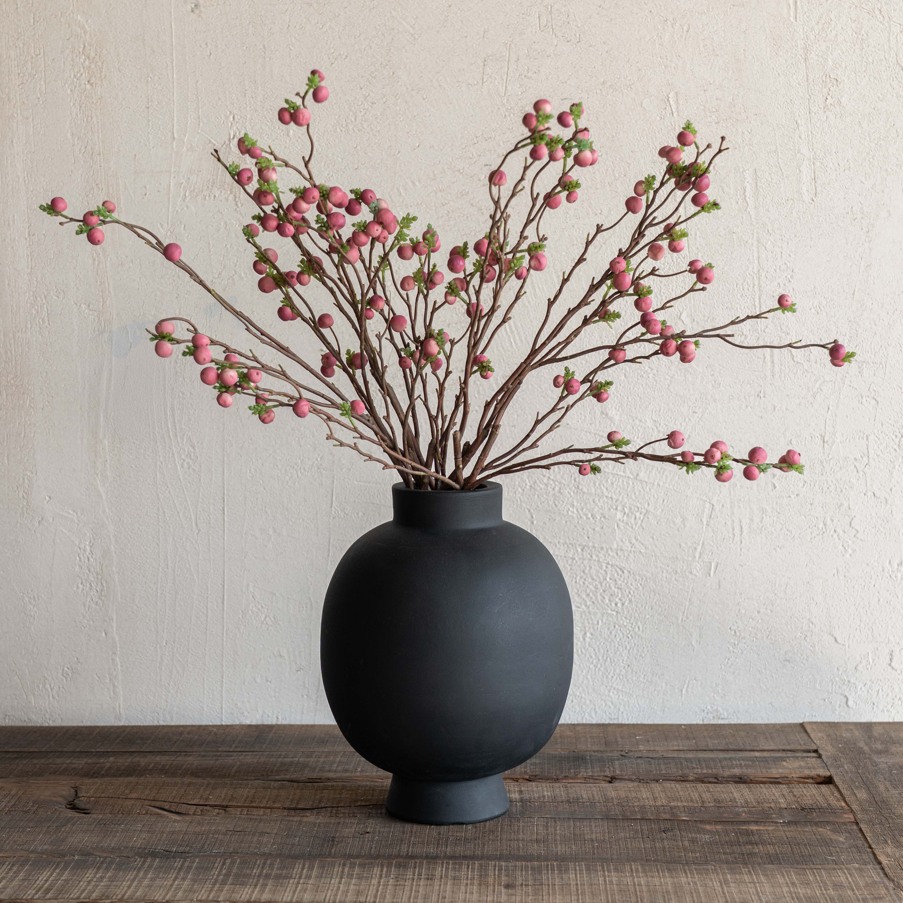 Cuba Black Terracotta Flower Pot | Vase
