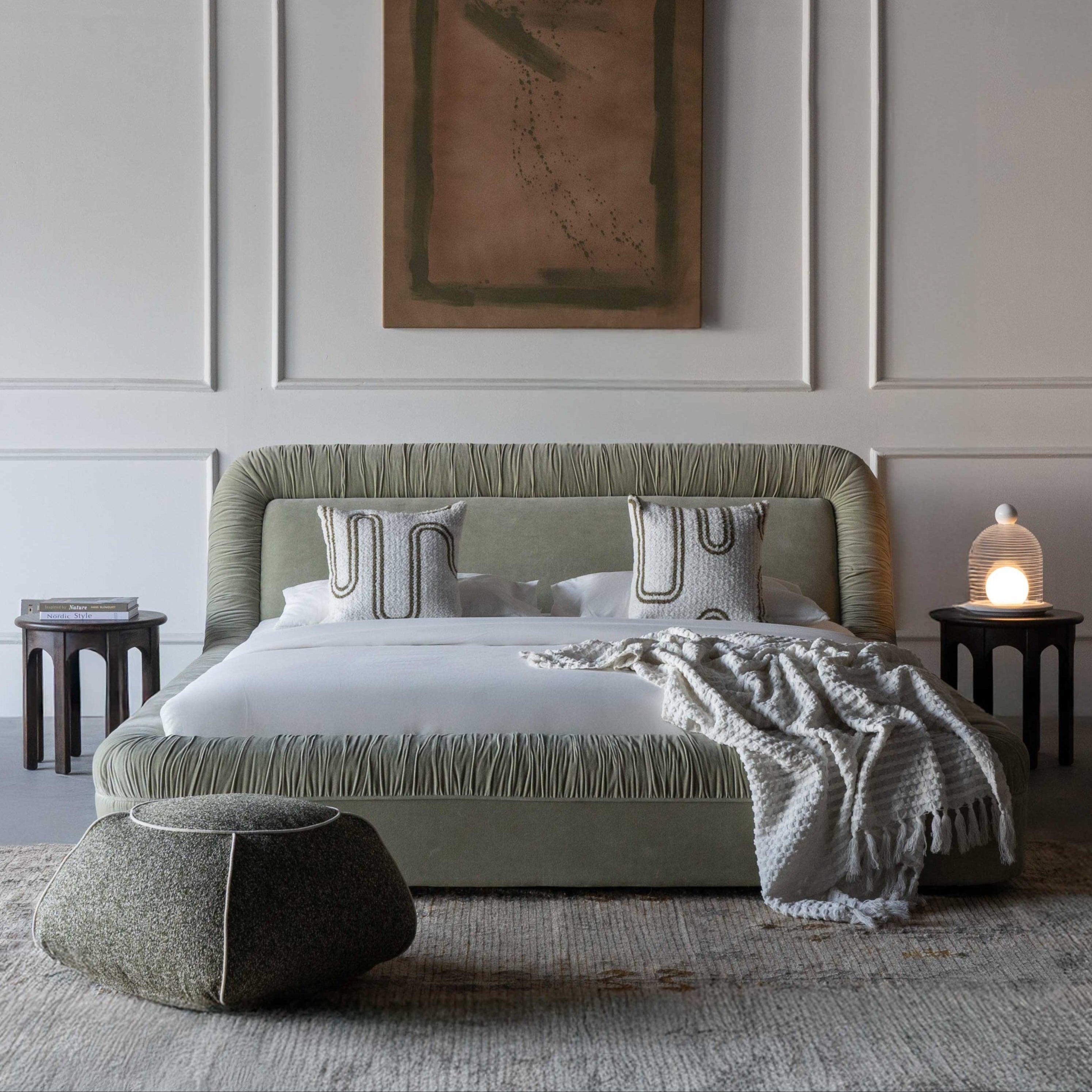 Thalia Green Modern & Luxury King Size Bed 180x200 cm