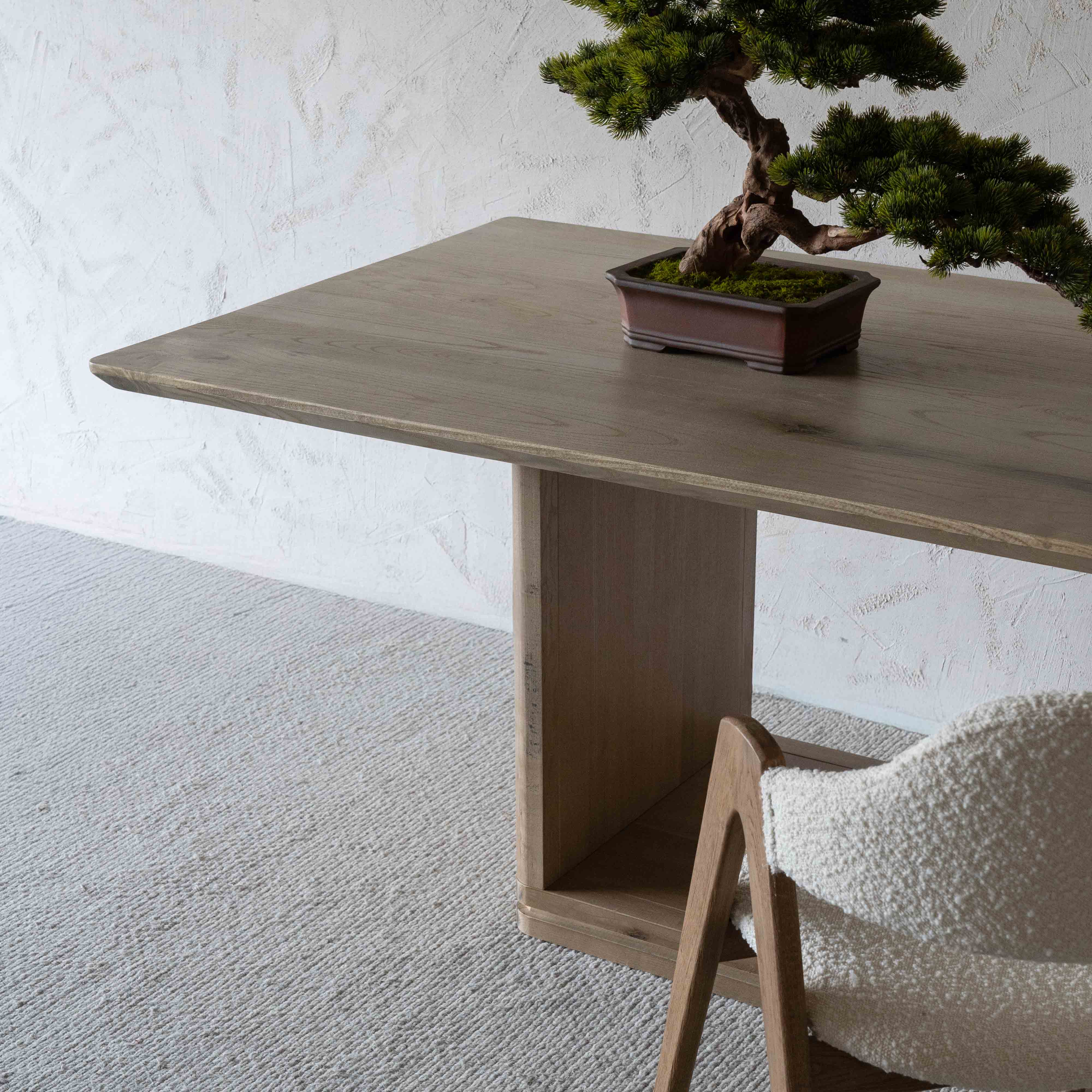 Heritage Solid Raw Wood Rectangle Dining Table (as is) - Dining Table - WS Living - UAE Home Furniture Stores in Dubai