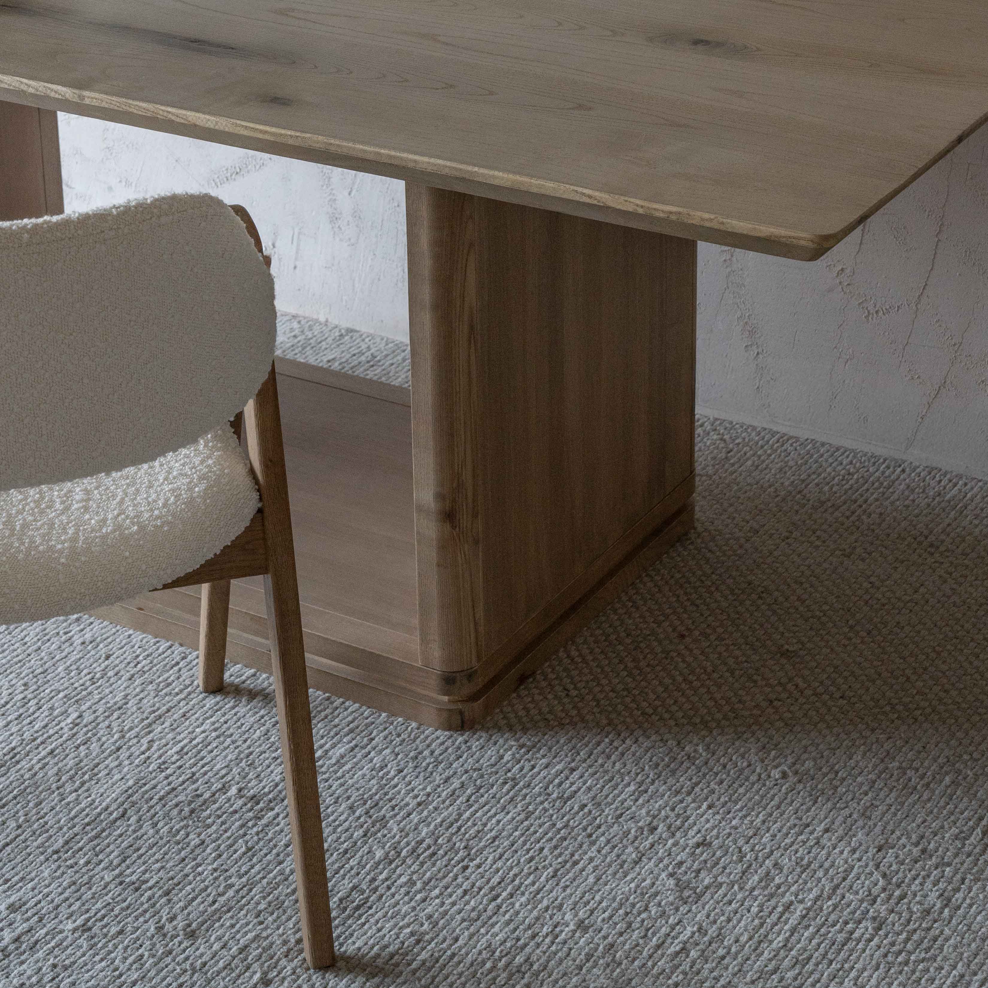 Heritage Solid Raw Wood Rectangle Dining Table (as is) - Dining Table - WS Living - UAE Home Furniture Stores in Dubai