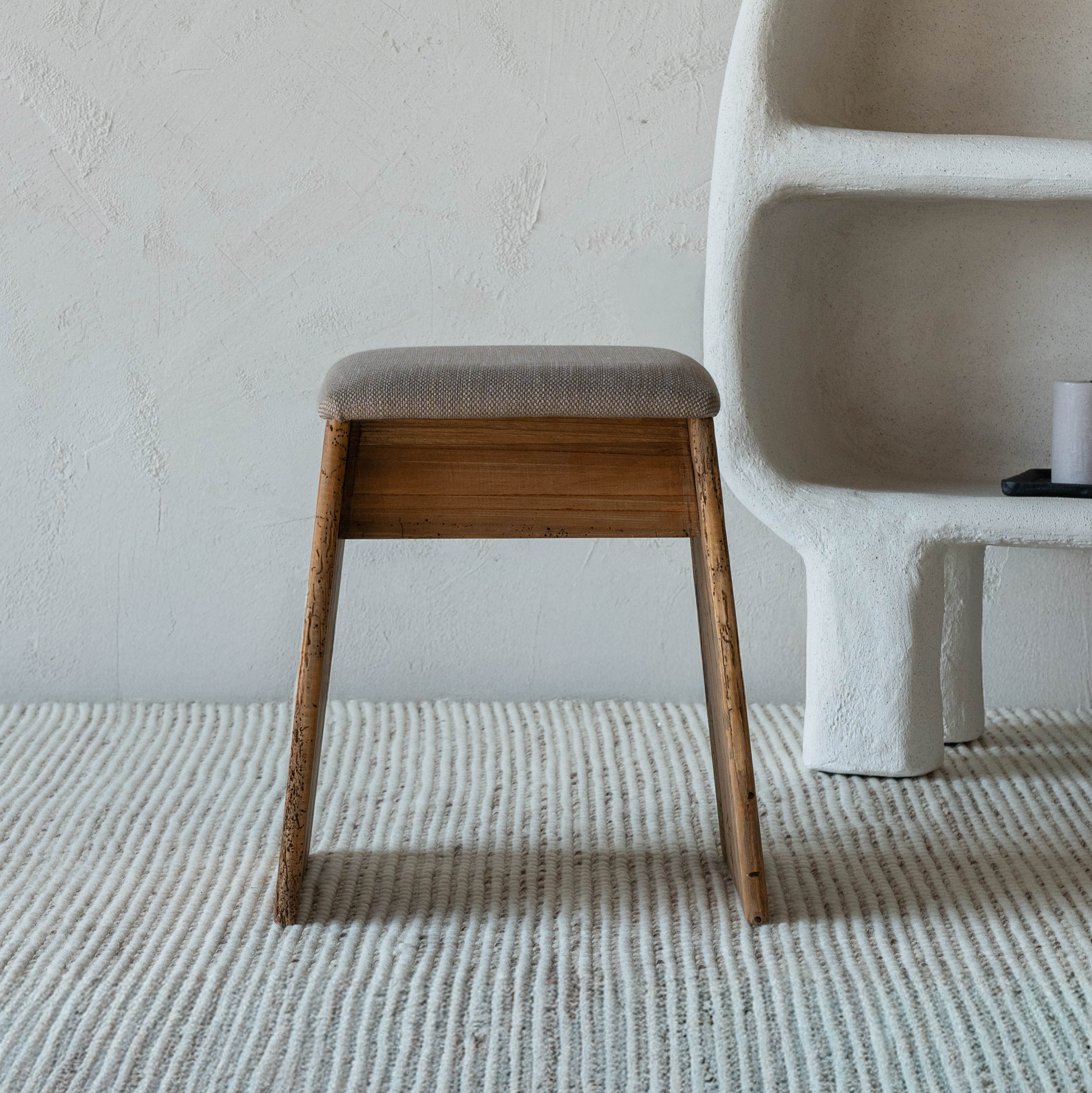 Rustic Solid Wood Stool | Accent End Table - Side Table - WS Living - UAE Home Furniture Stores in Dubai