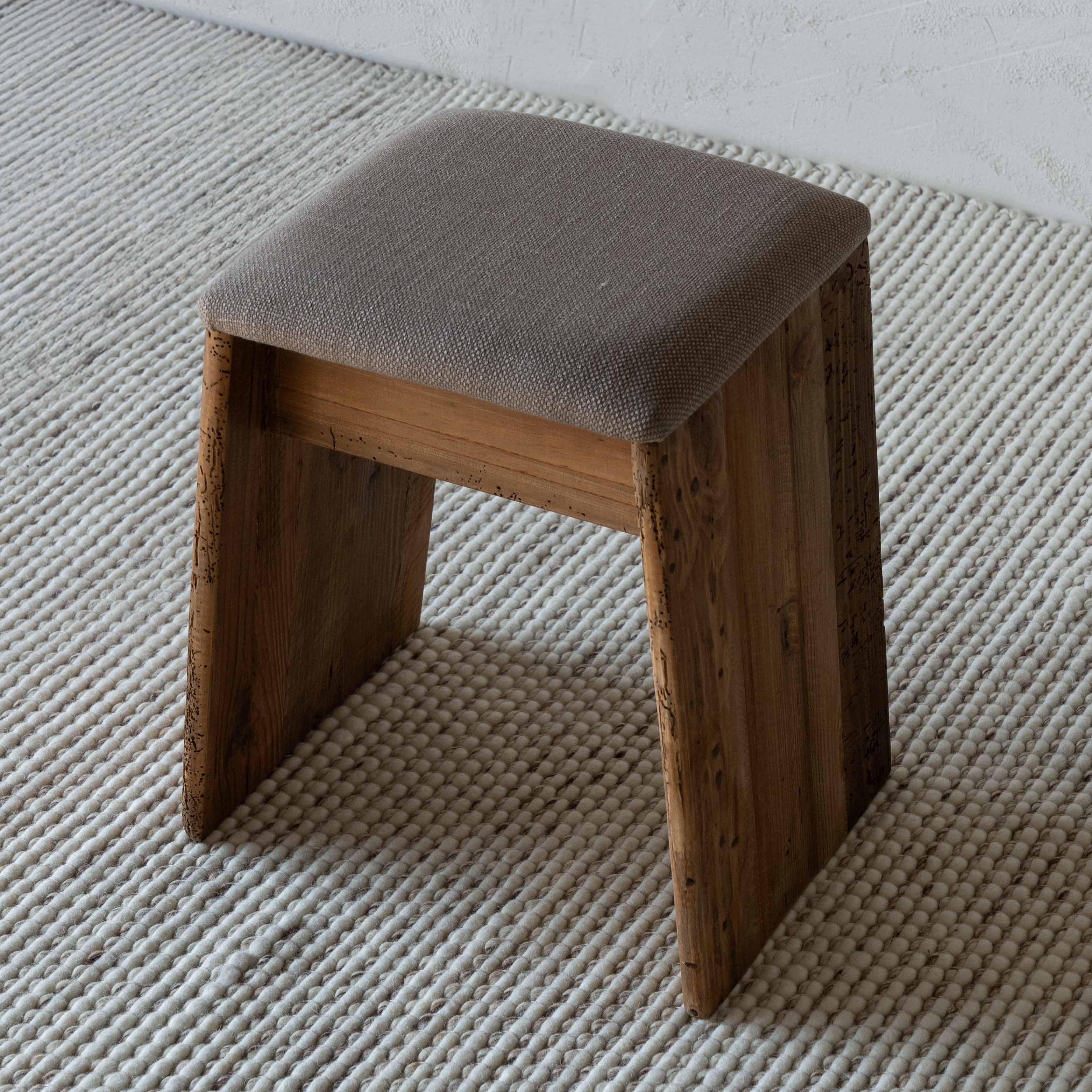 Rustic Solid Wood Stool | Accent End Table - Side Table - WS Living - UAE Home Furniture Stores in Dubai