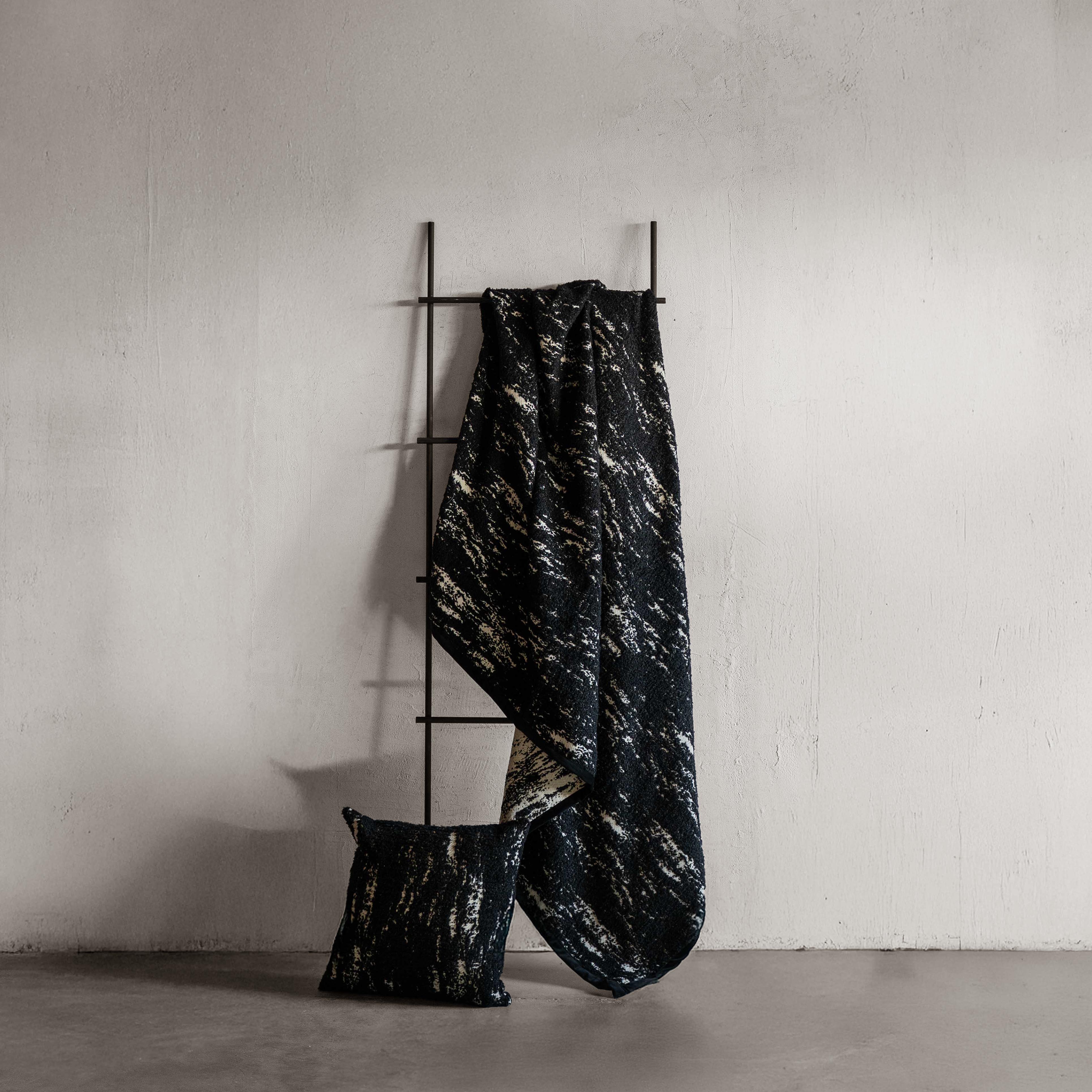 Artic Textured Soft Black Throw Blanket