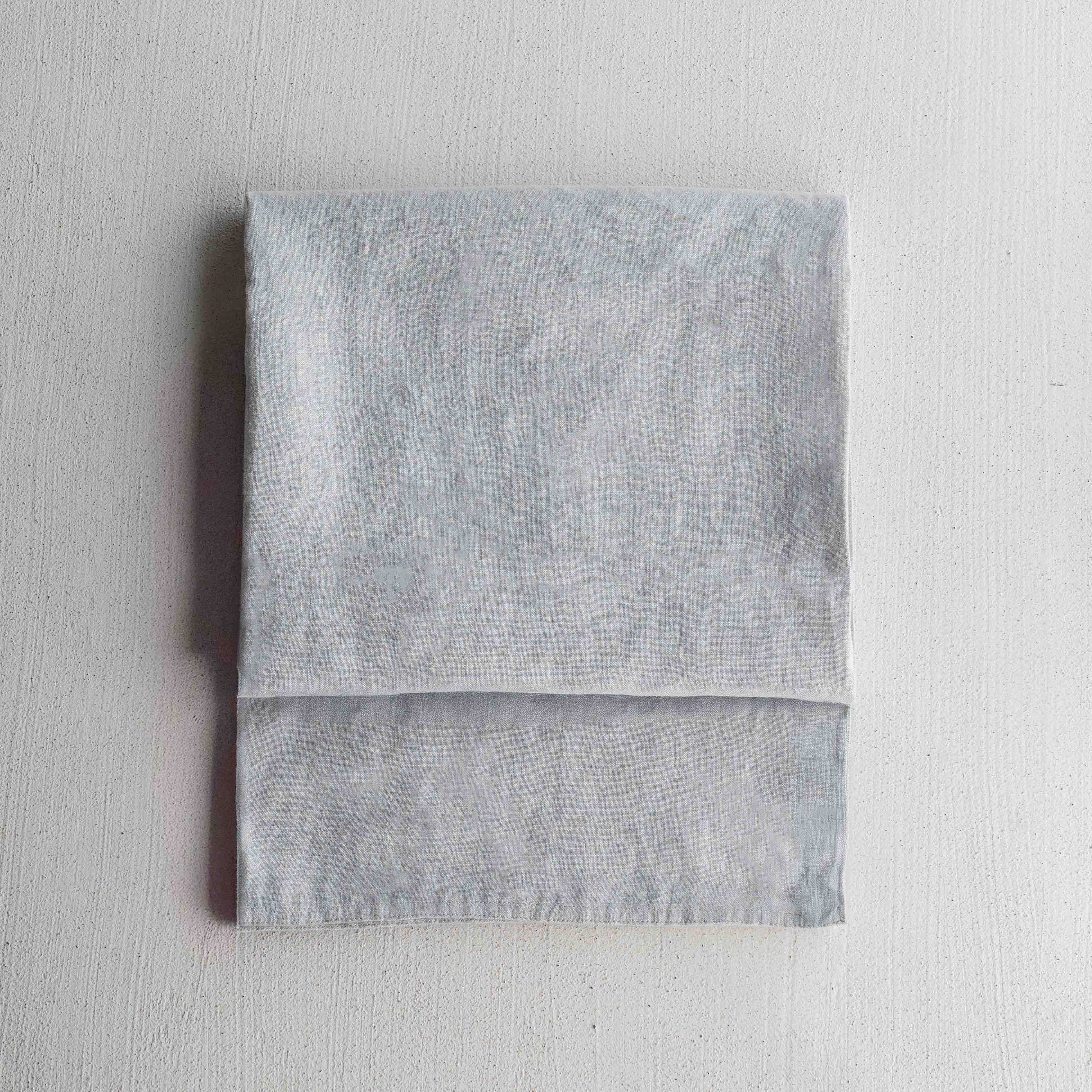 Haze Light Grey Linen Throw Blanket