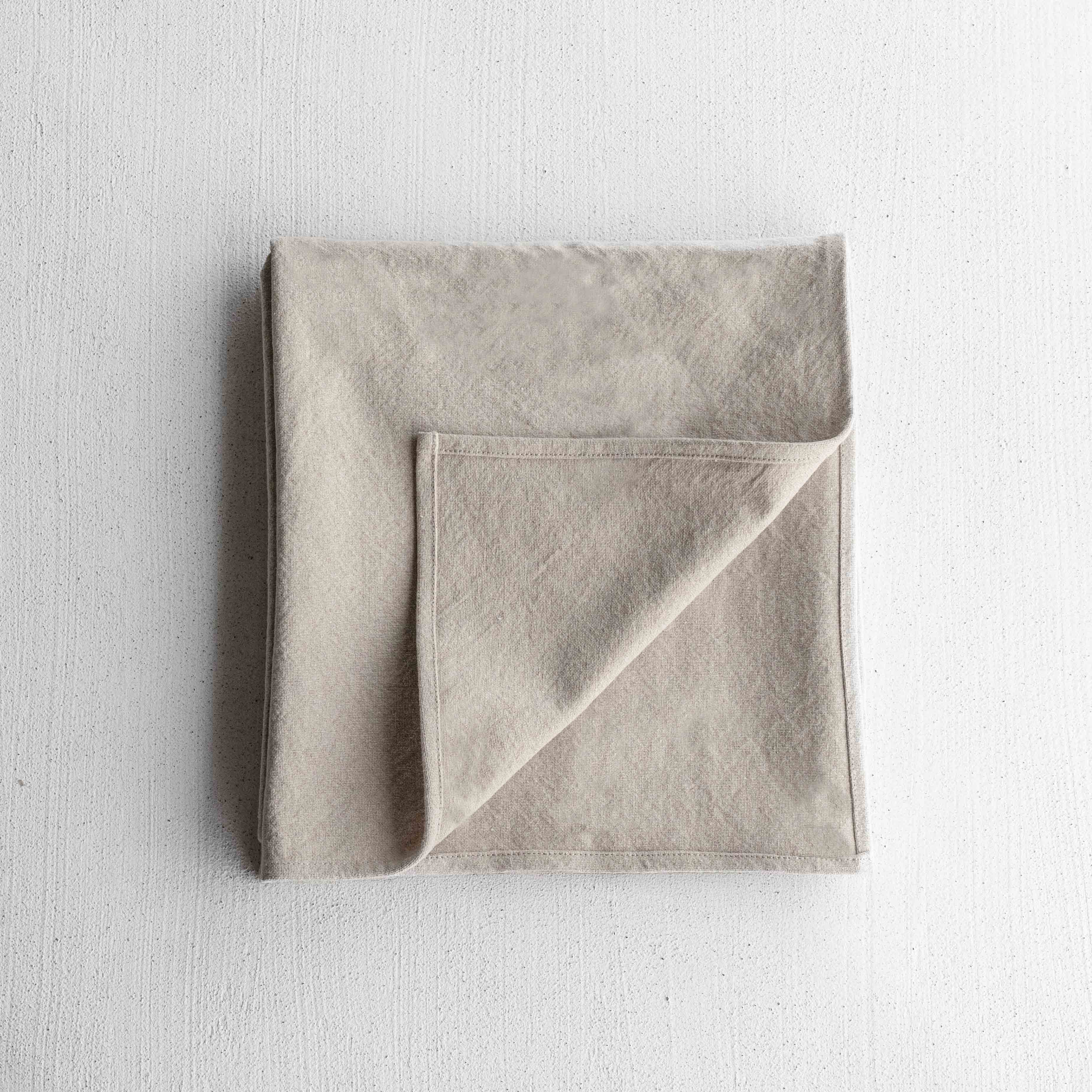 Crush Beige Linen Throw Blanket