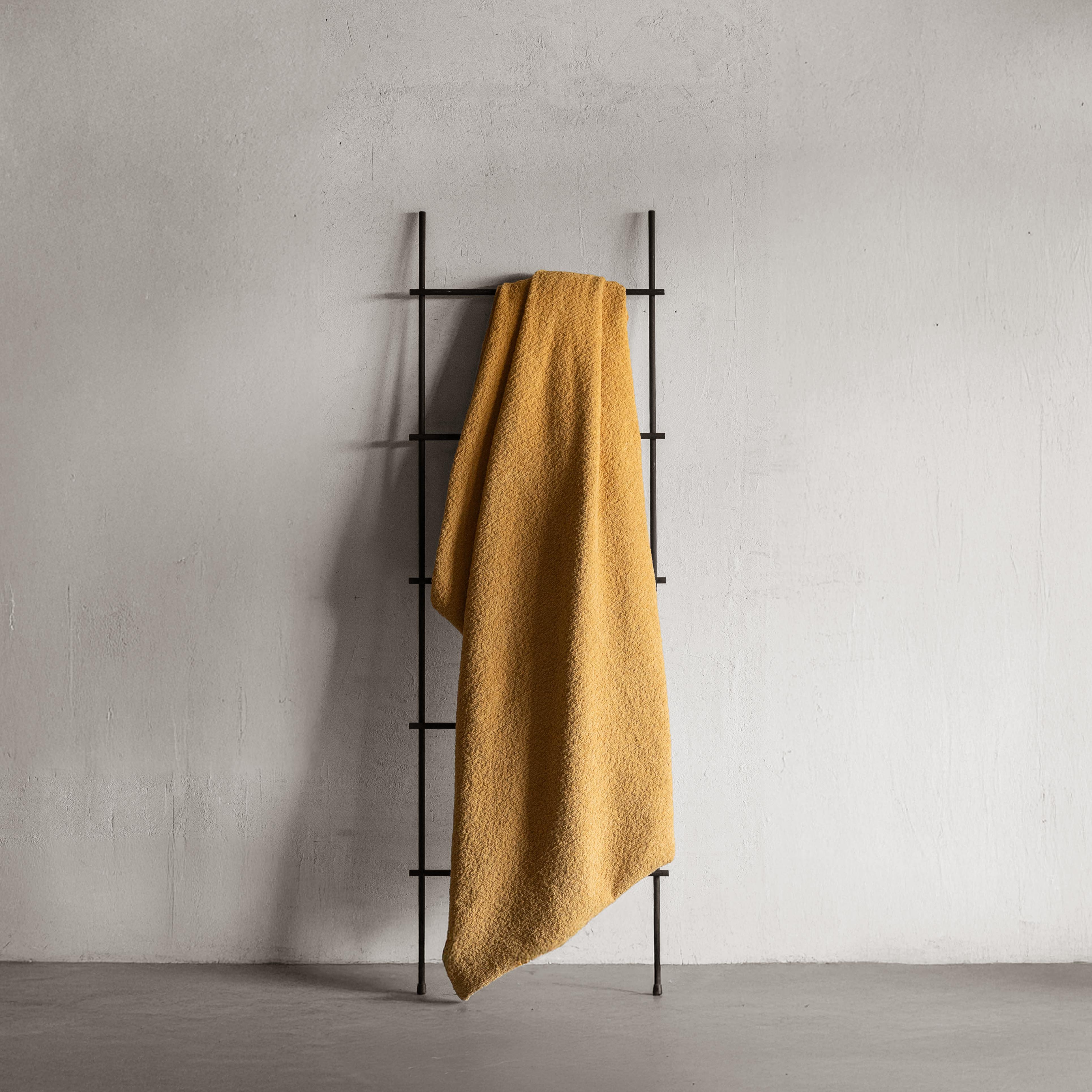 Amber Ridge Mustard Yellow Throw Blanket - 195x132cm