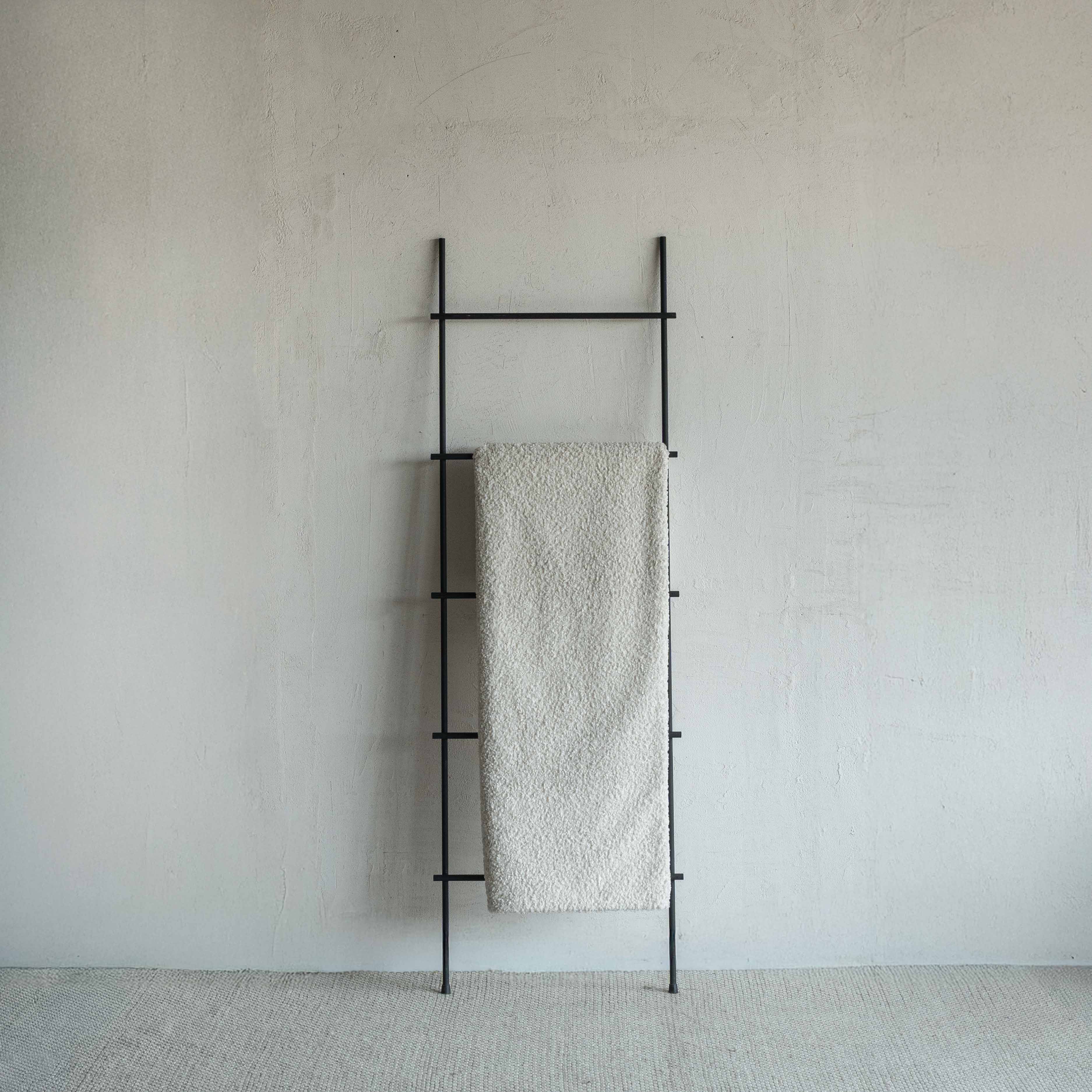 Minimal White Boucle Throw Blanket