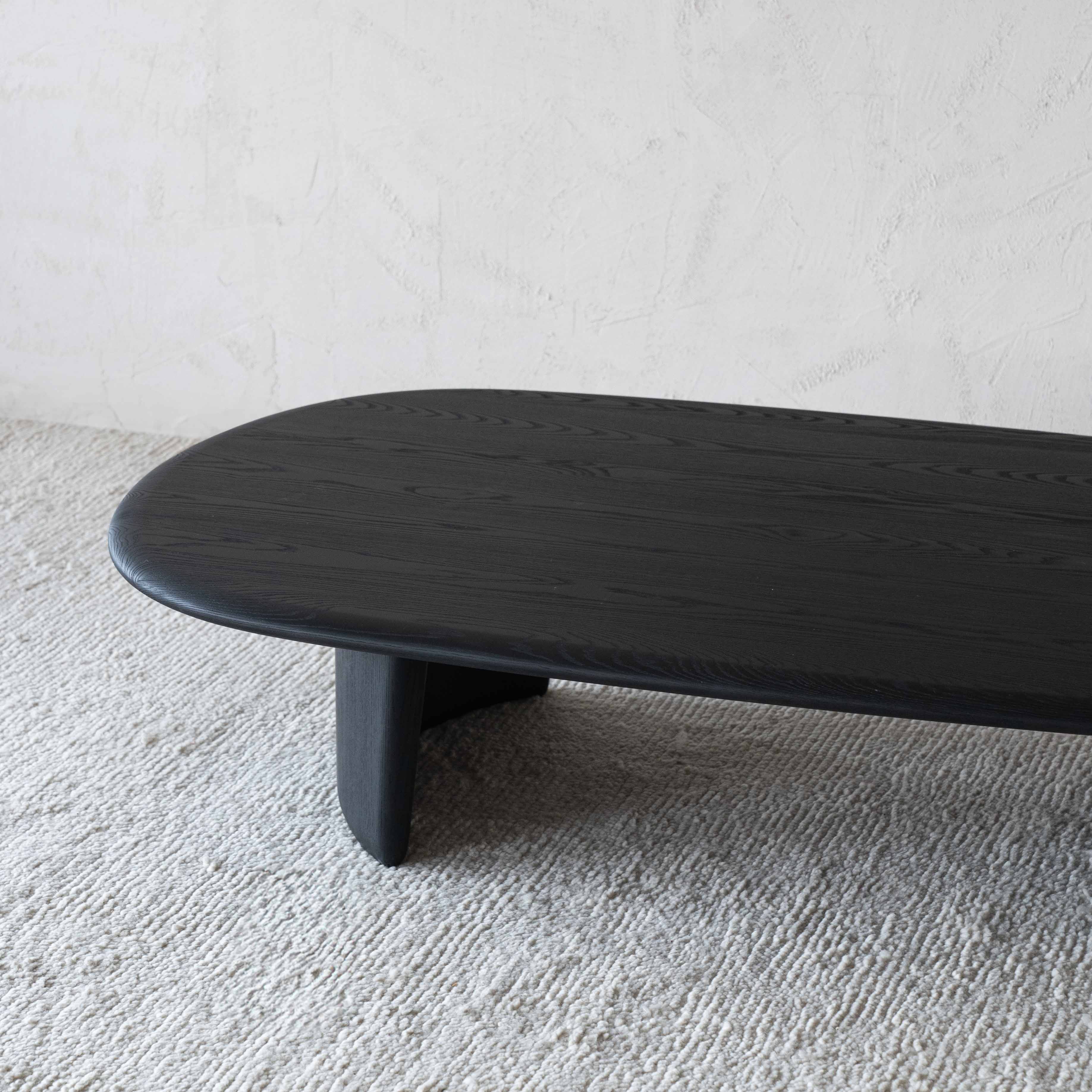 Tima Black Wooden Oval Coffee Table  - WS Living - UAE - Coffee Tables Wood and steel Furnitures - Dubai