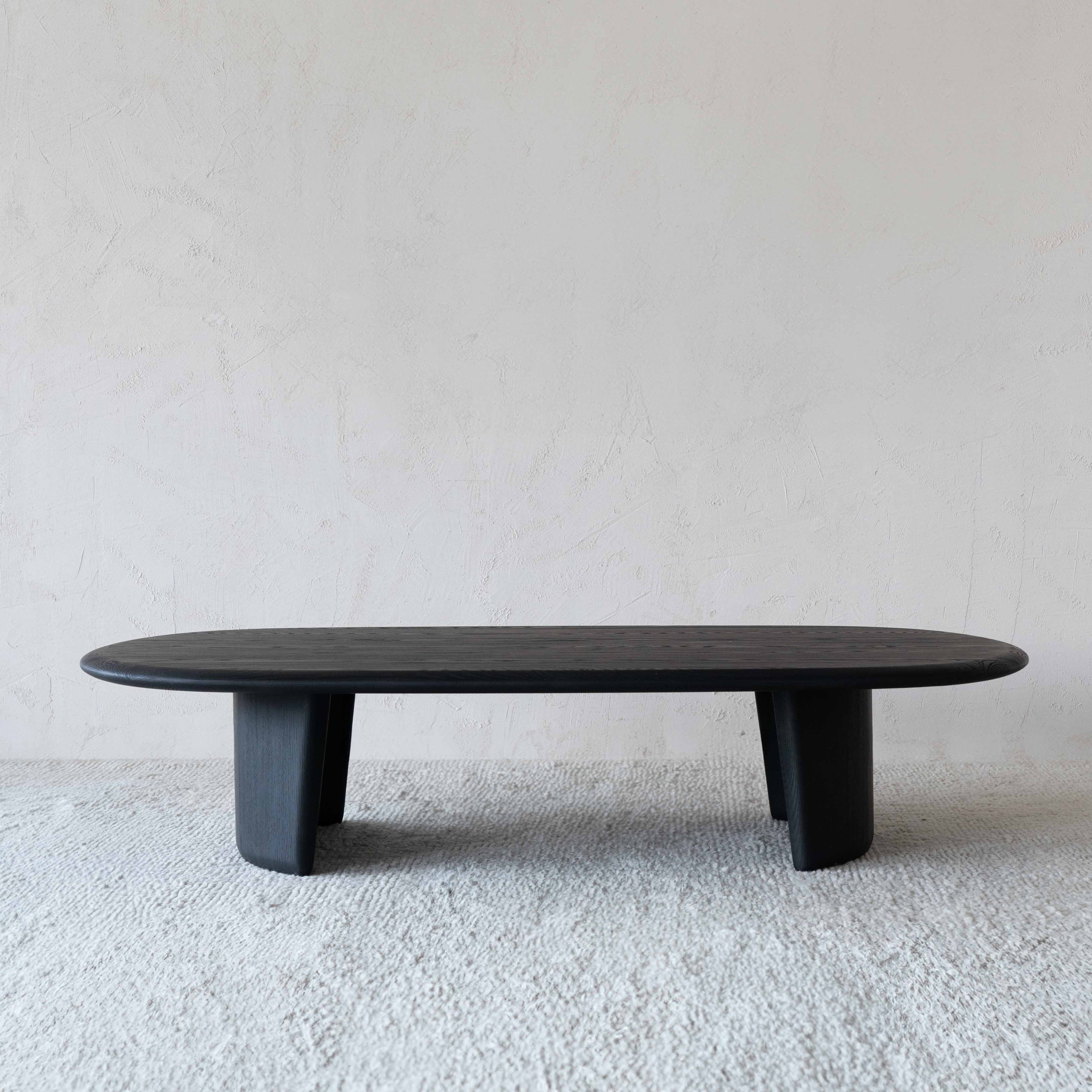 Tima Black Wooden Oval Coffee Table  - WS Living - UAE - Coffee Tables Wood and steel Furnitures - Dubai