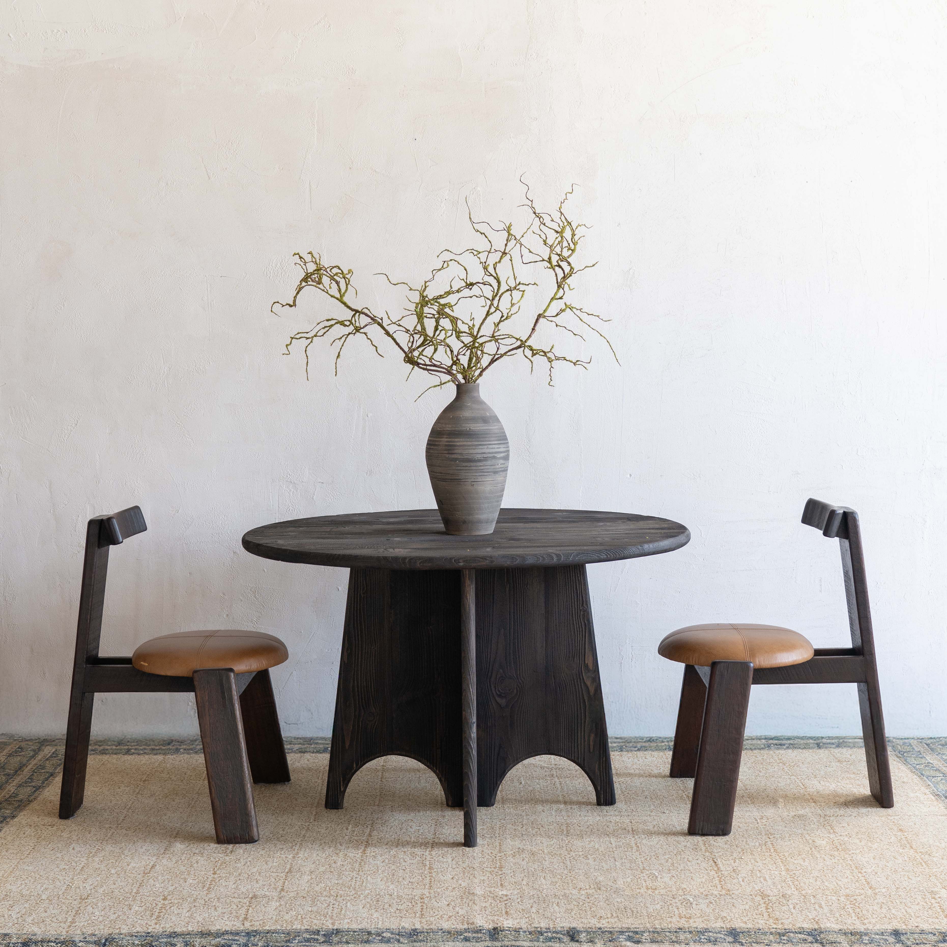Midarc Dark Walnut Wood Round Dining Table