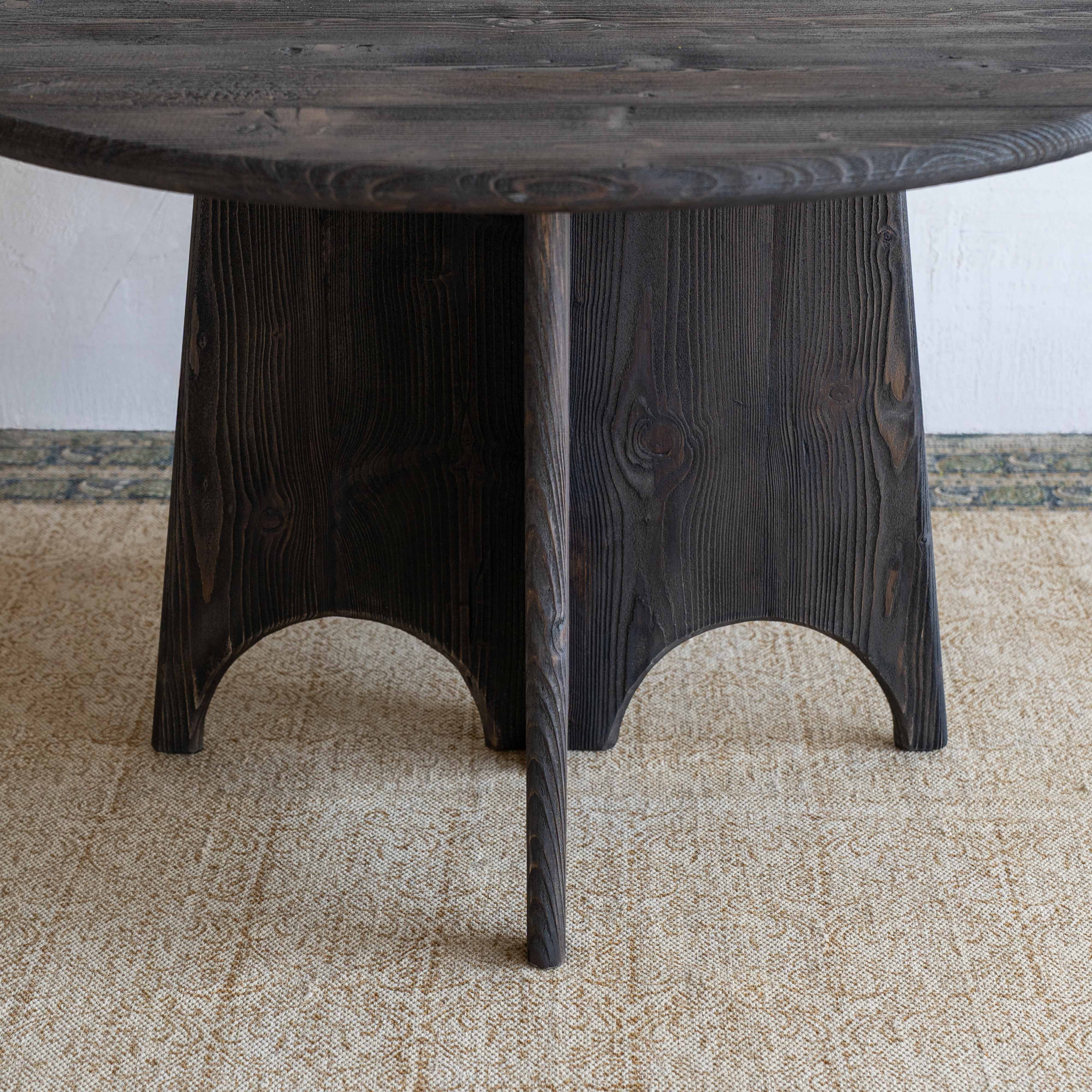 Midarc Dark Walnut Wood Round Dining Table