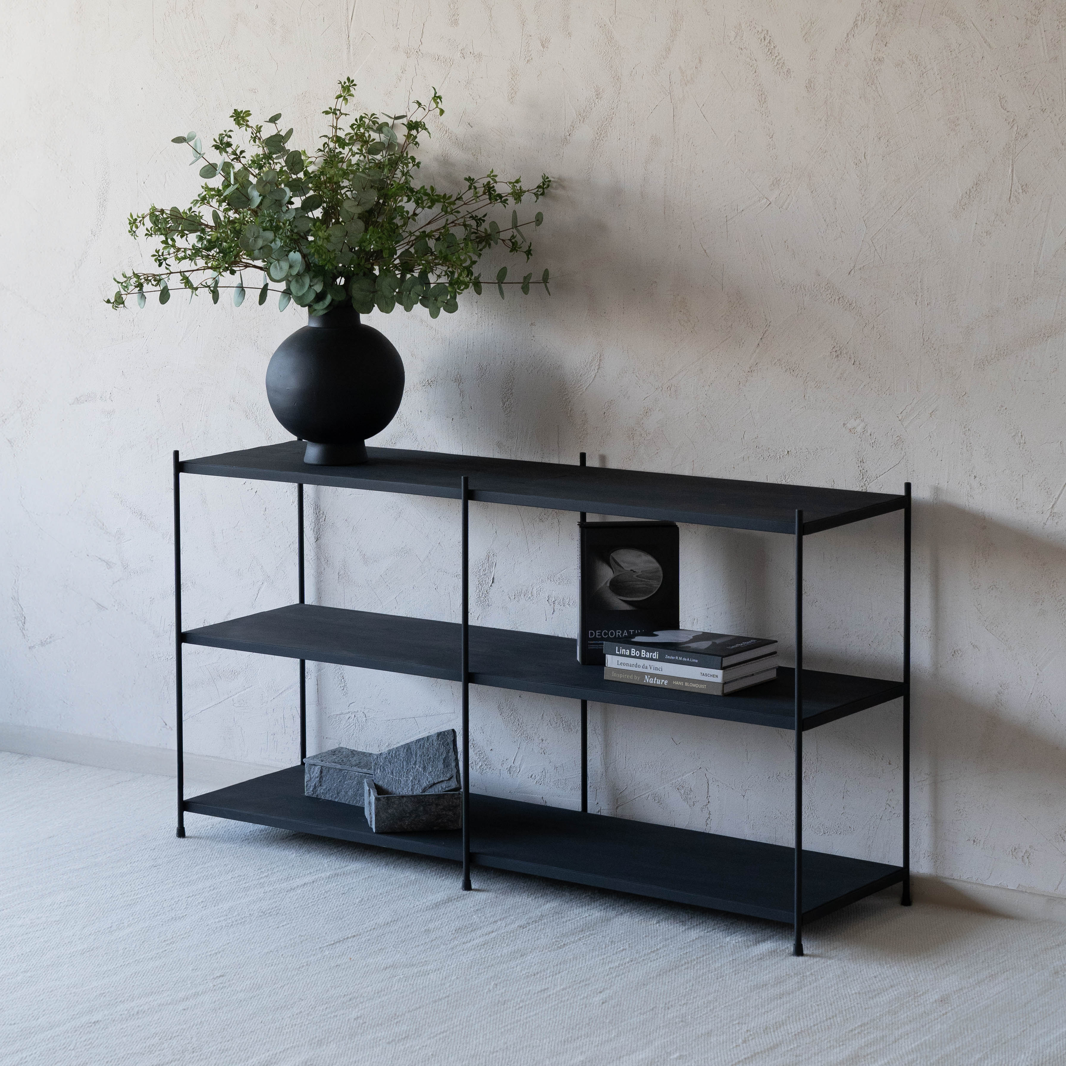 Tokyo Solid Wood Black Console  - WS Living - UAE - Consoles Wood and steel Furnitures - Dubai