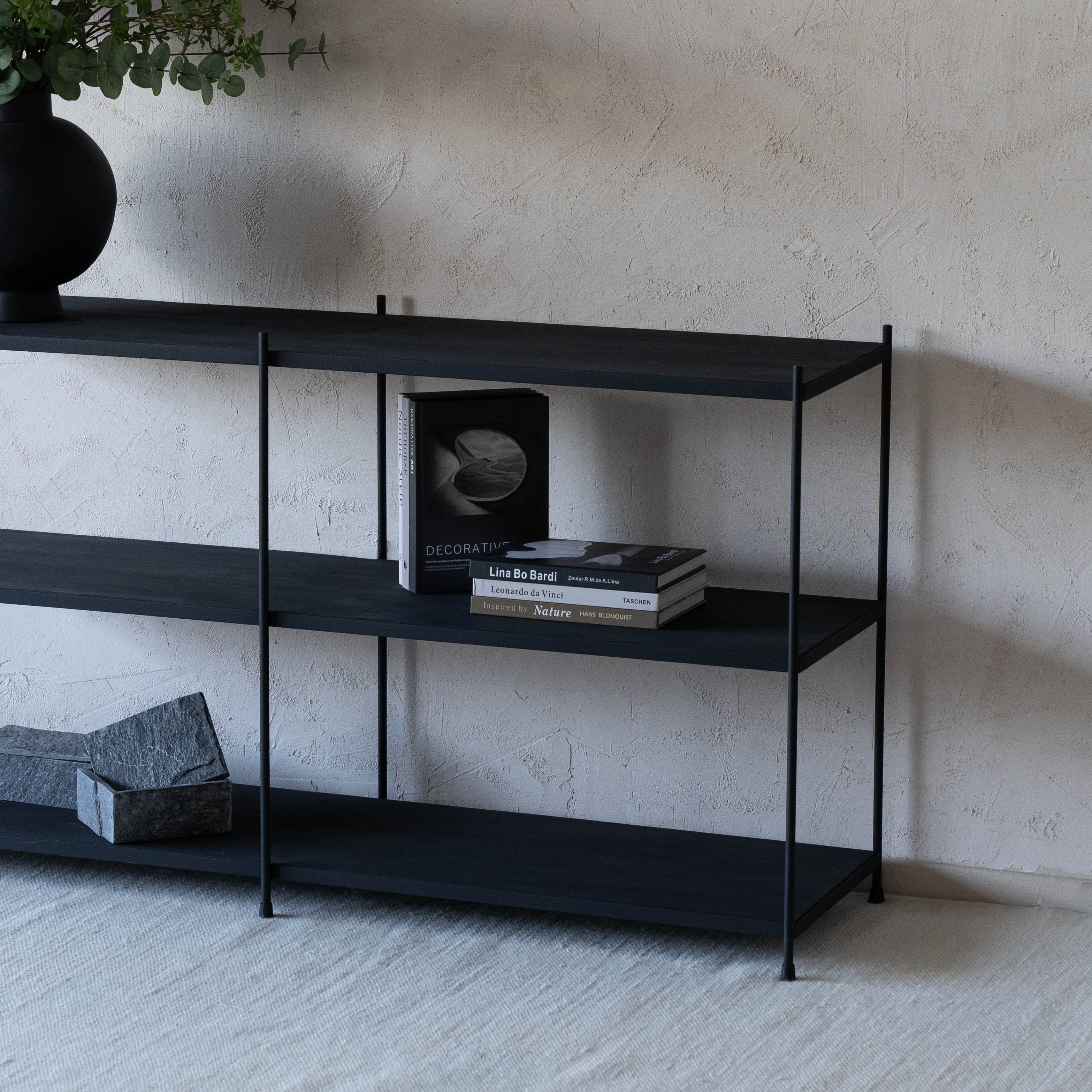 Tokyo Solid Wood Black Console  - WS Living - UAE - Consoles Wood and steel Furnitures - Dubai