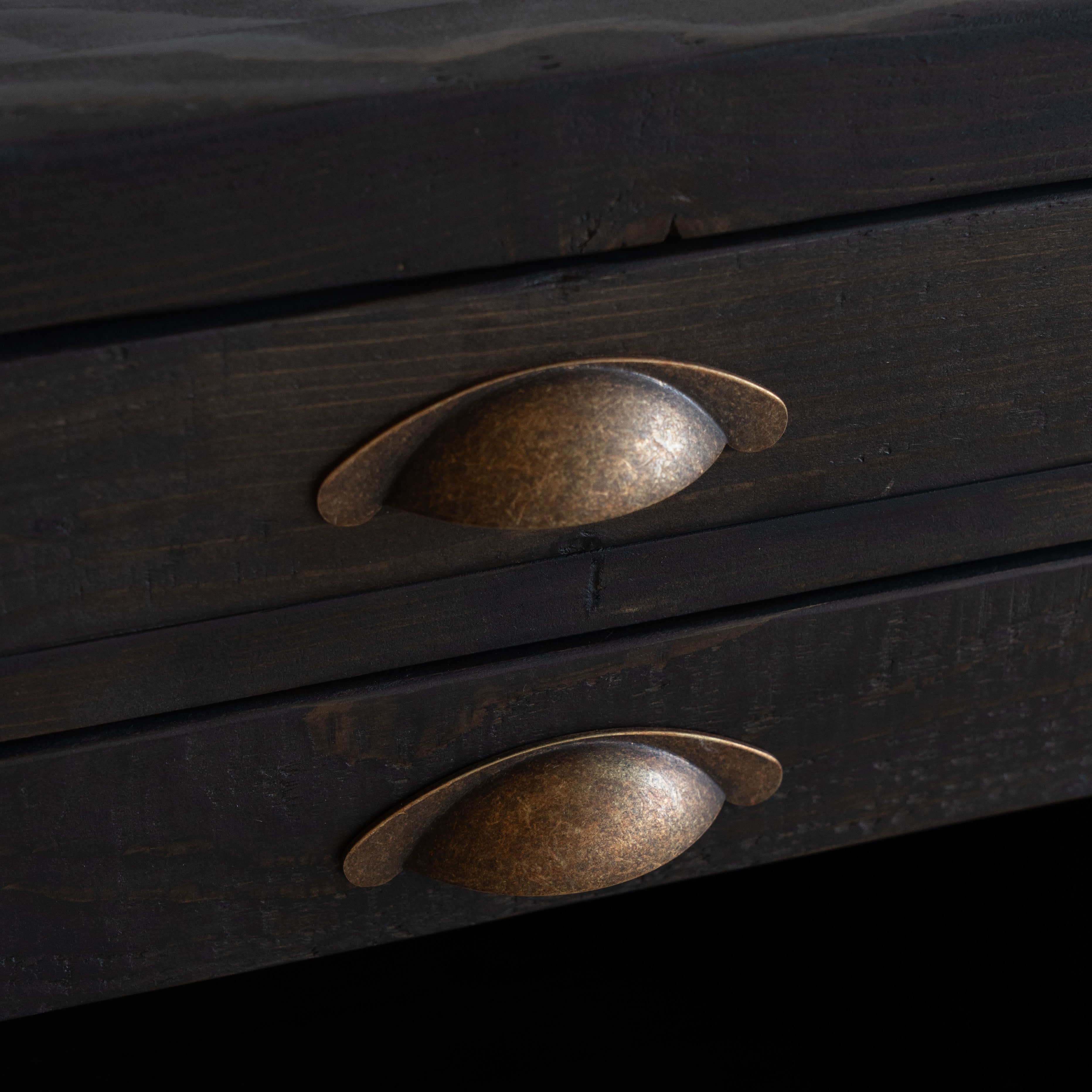 Tommy Bed Side Table With Drawers - DARK WALNUT