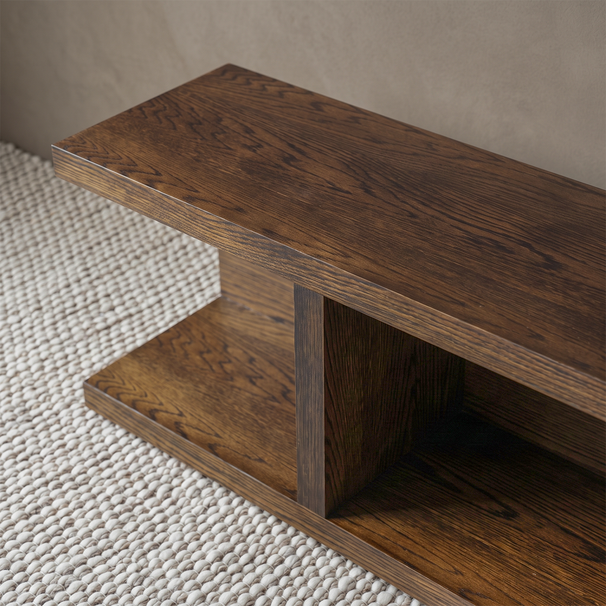 Torvane Minimalist Open Shelf TV Unit - WALNUT