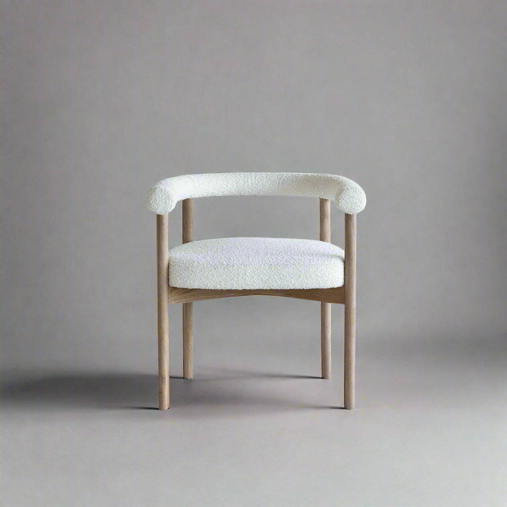 Lucy Boucle Wood Dining Chair (LJ1117) -  - WS Living Furniture  Furniture Store in Dubai