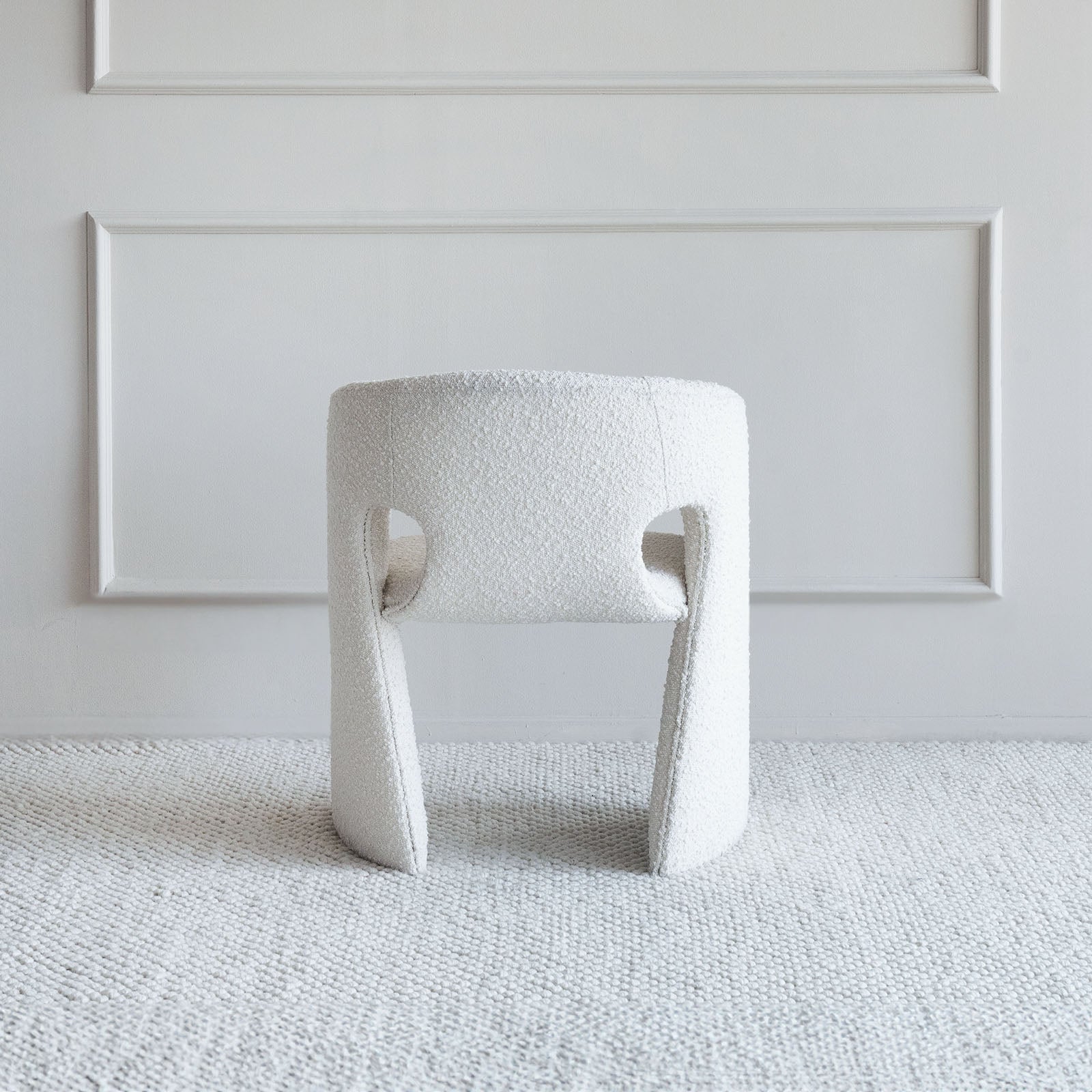 Wesley Dining Chair -White Boucle (LJ1124A) -  - WS Living - UAE Modern Home Furniture Stores in Dubai