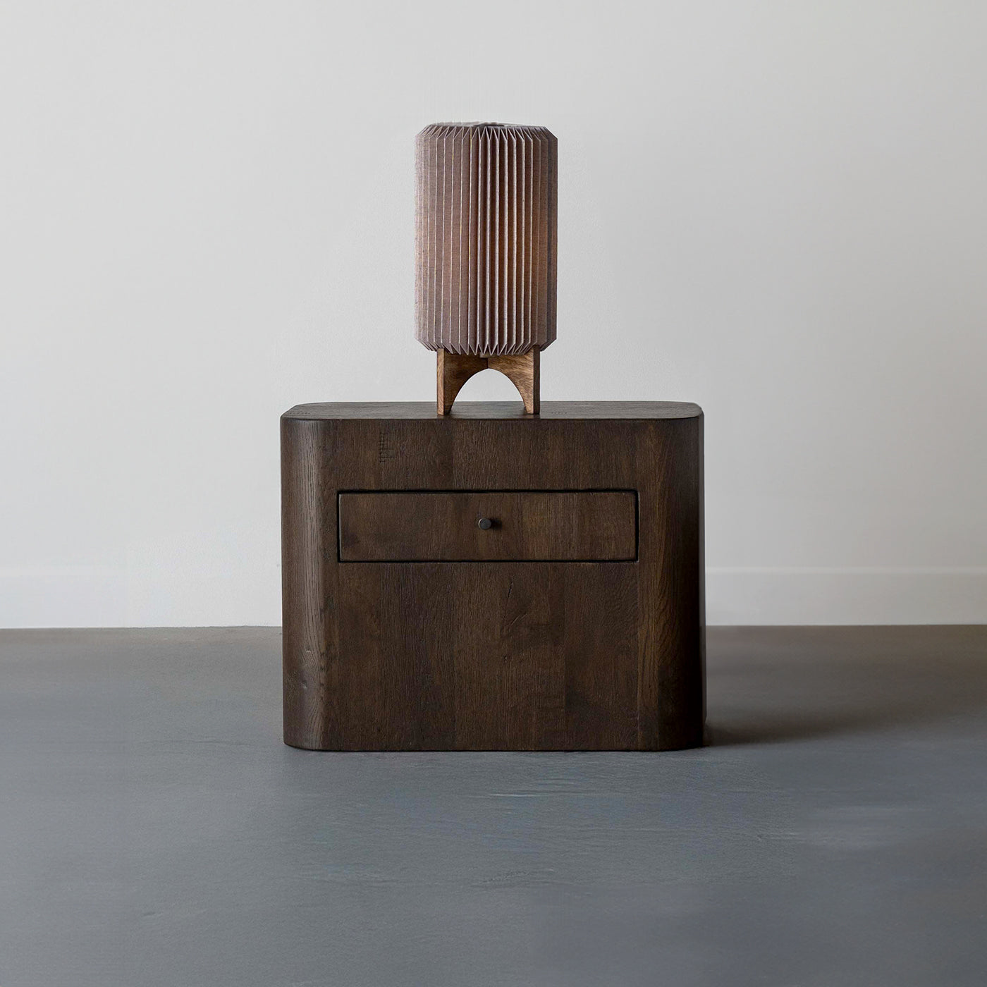 Kai Dark Wood Accent Bed Side Table With Drawers