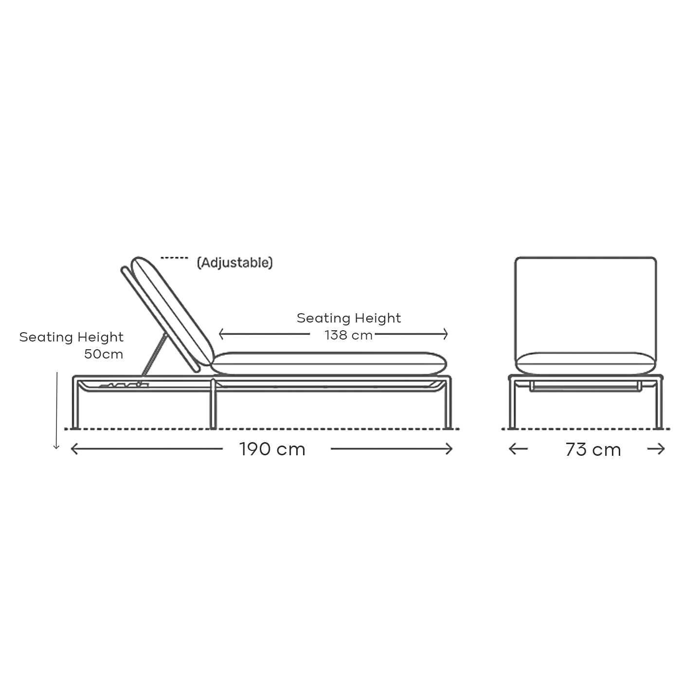 Brooks Stripe Modern Outdoor Sun Lounger Chaise - GREEN