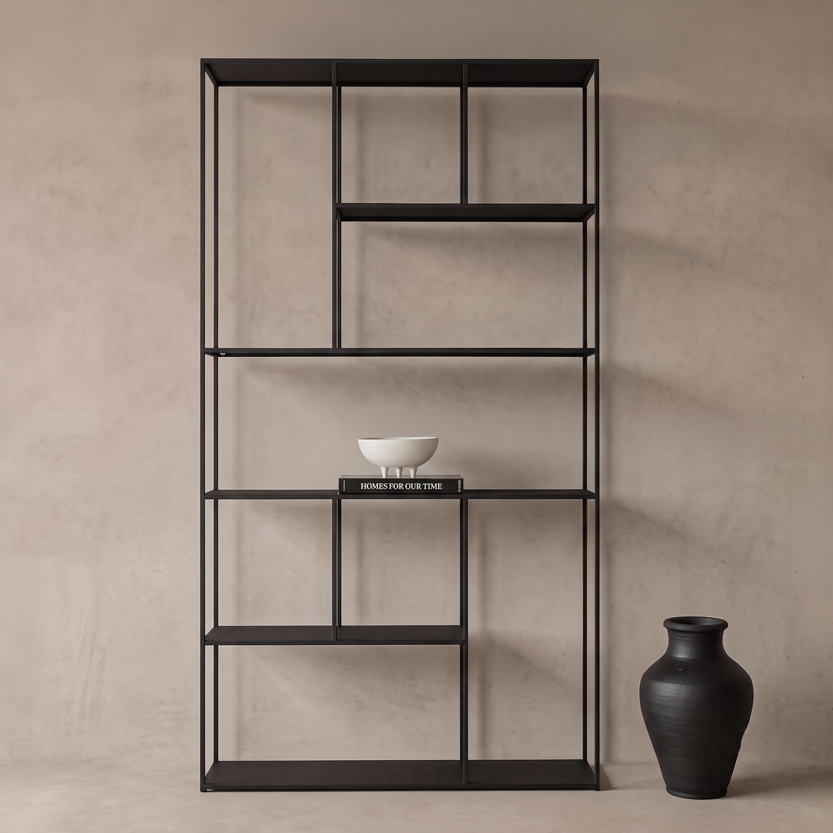 Monochrome Vertical Column Powder Coated Steel Shelf