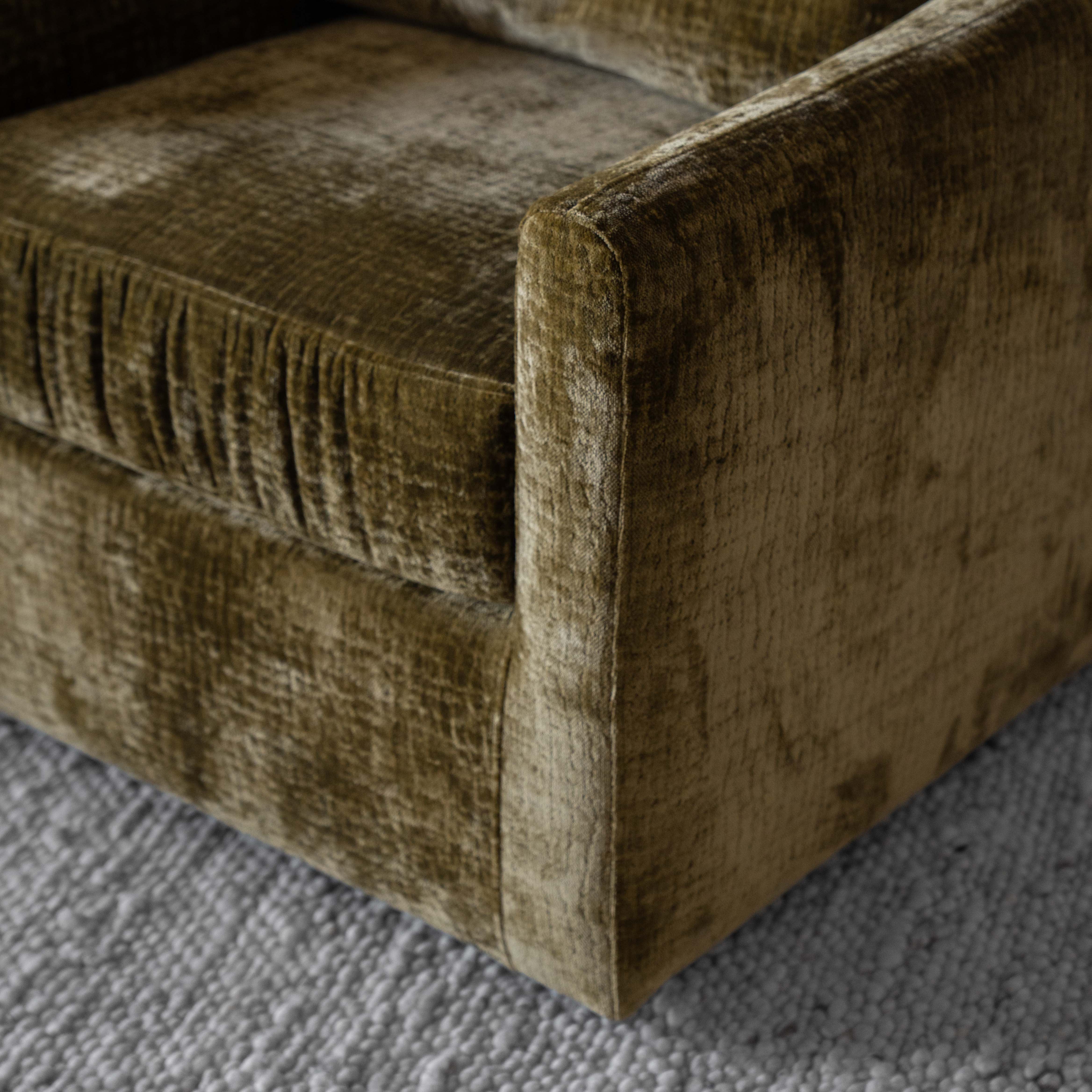 Velora Modern Swivel Armchair - TEXTURE MUSTARD