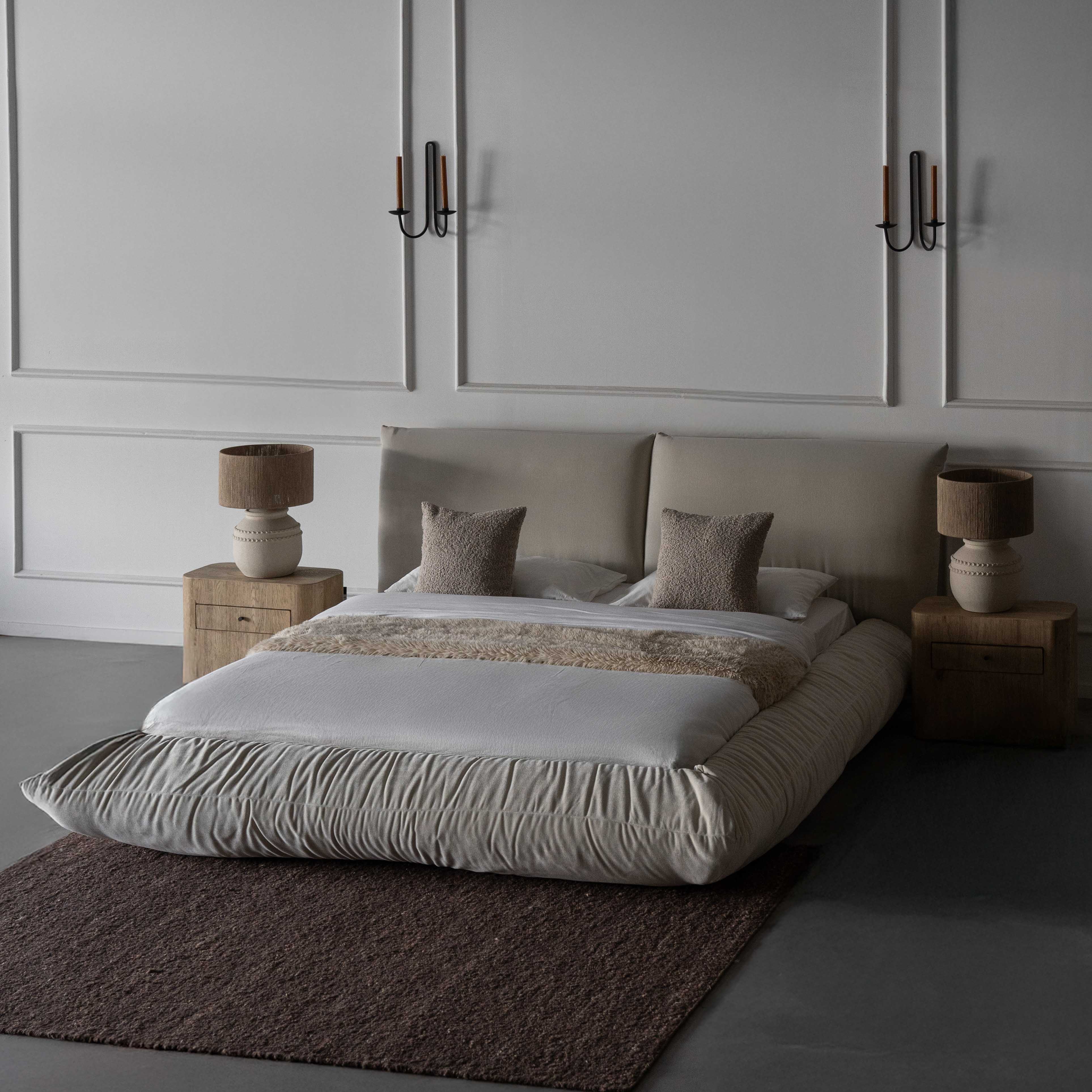 Veloura Modern Beige - King Size Bed - 180x200 cm