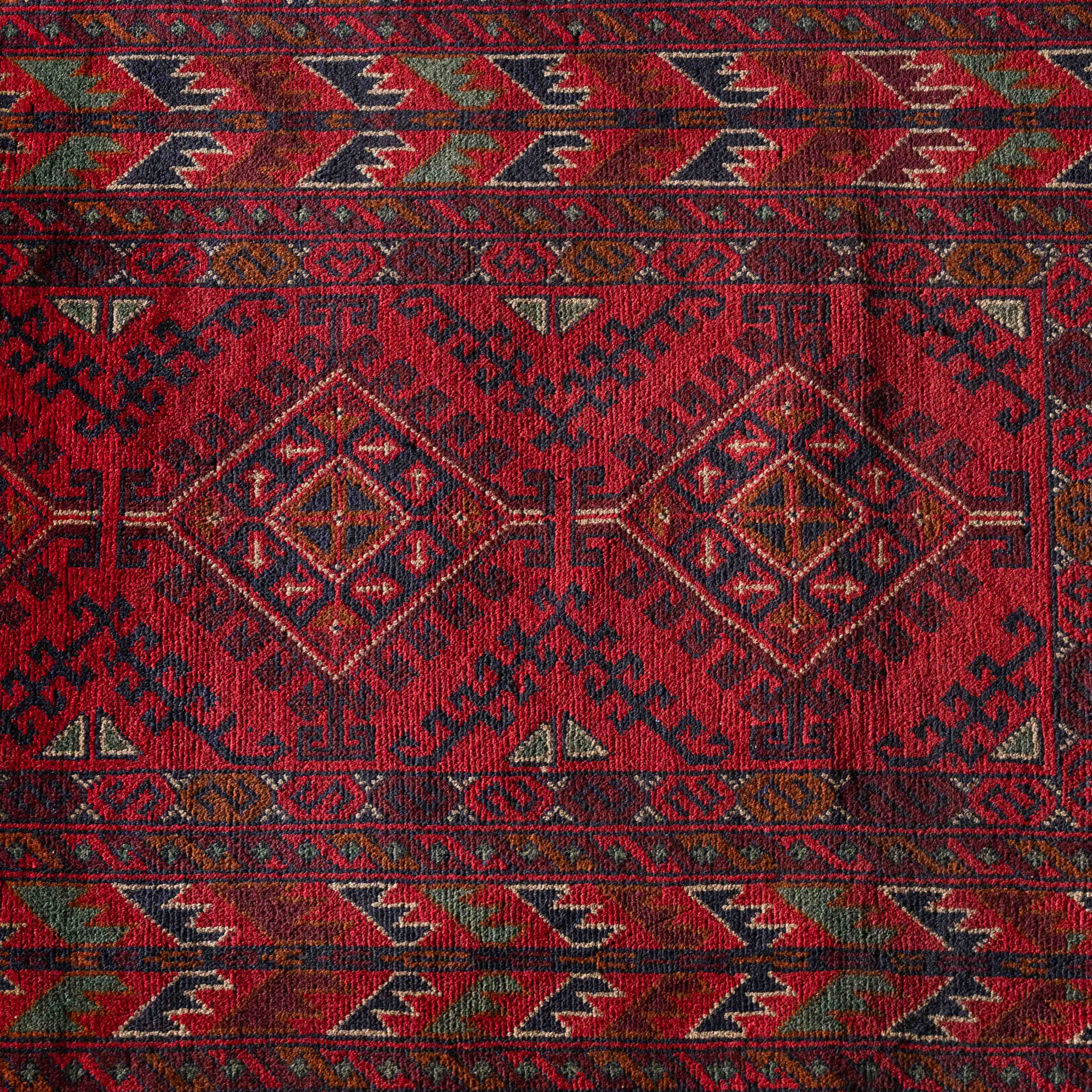 Velora Runner Handcrafted Red Vintage Style Wool Afghan Rug - Rug - WS Living Furniture Home Furniture Stores in Dubai