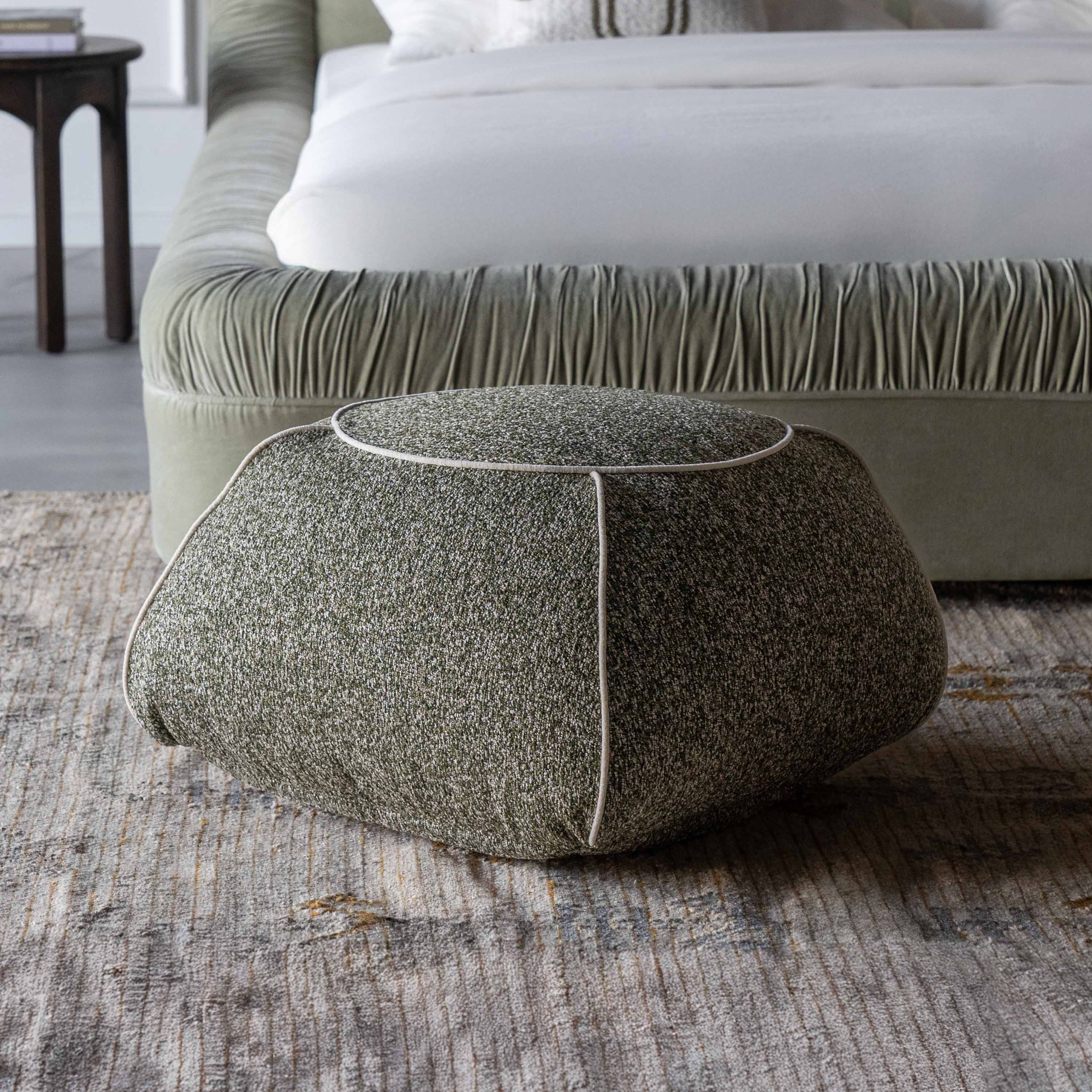 Victoria Olive Green Modern Ottoman & Footstool