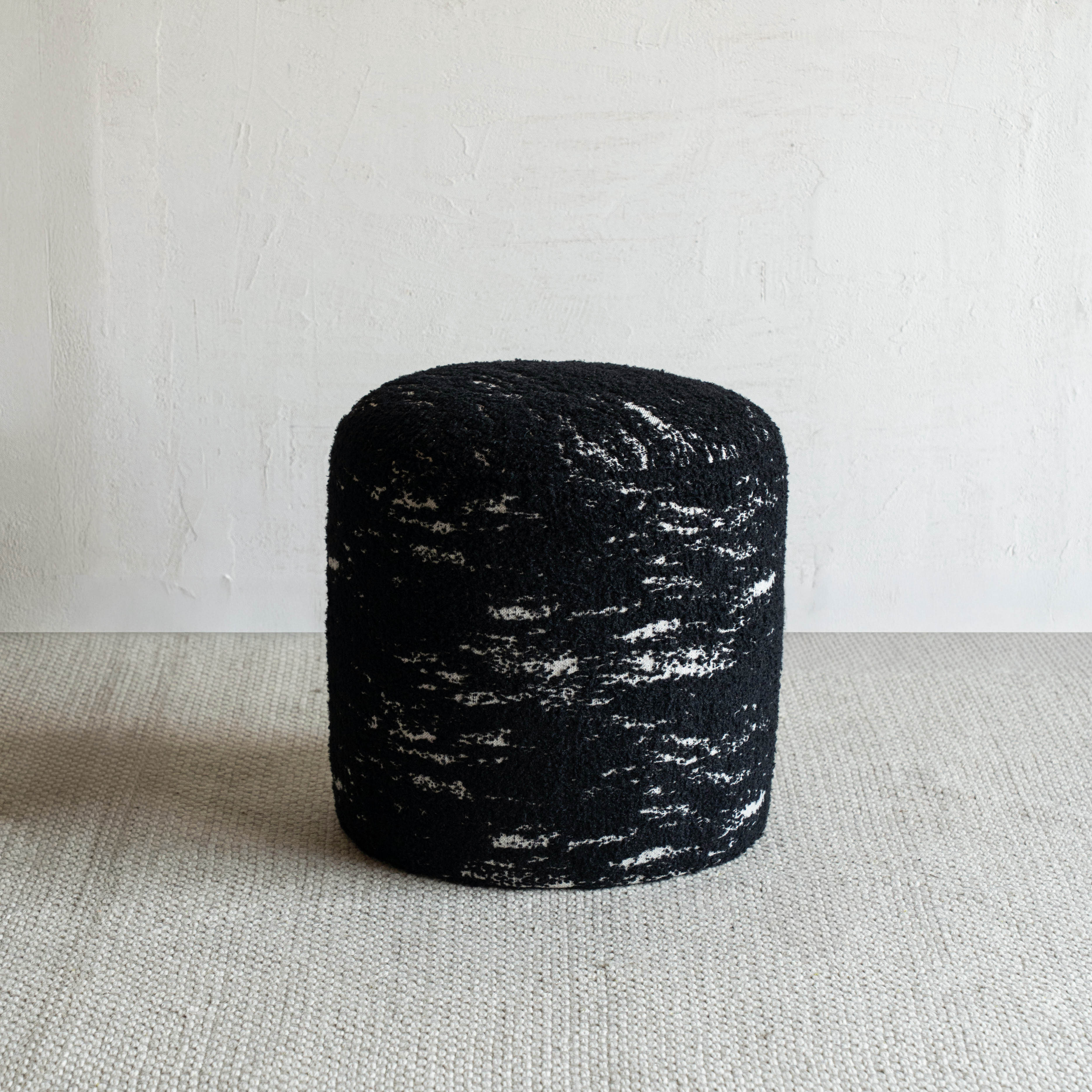 Atric Black Round Stool | Pouf