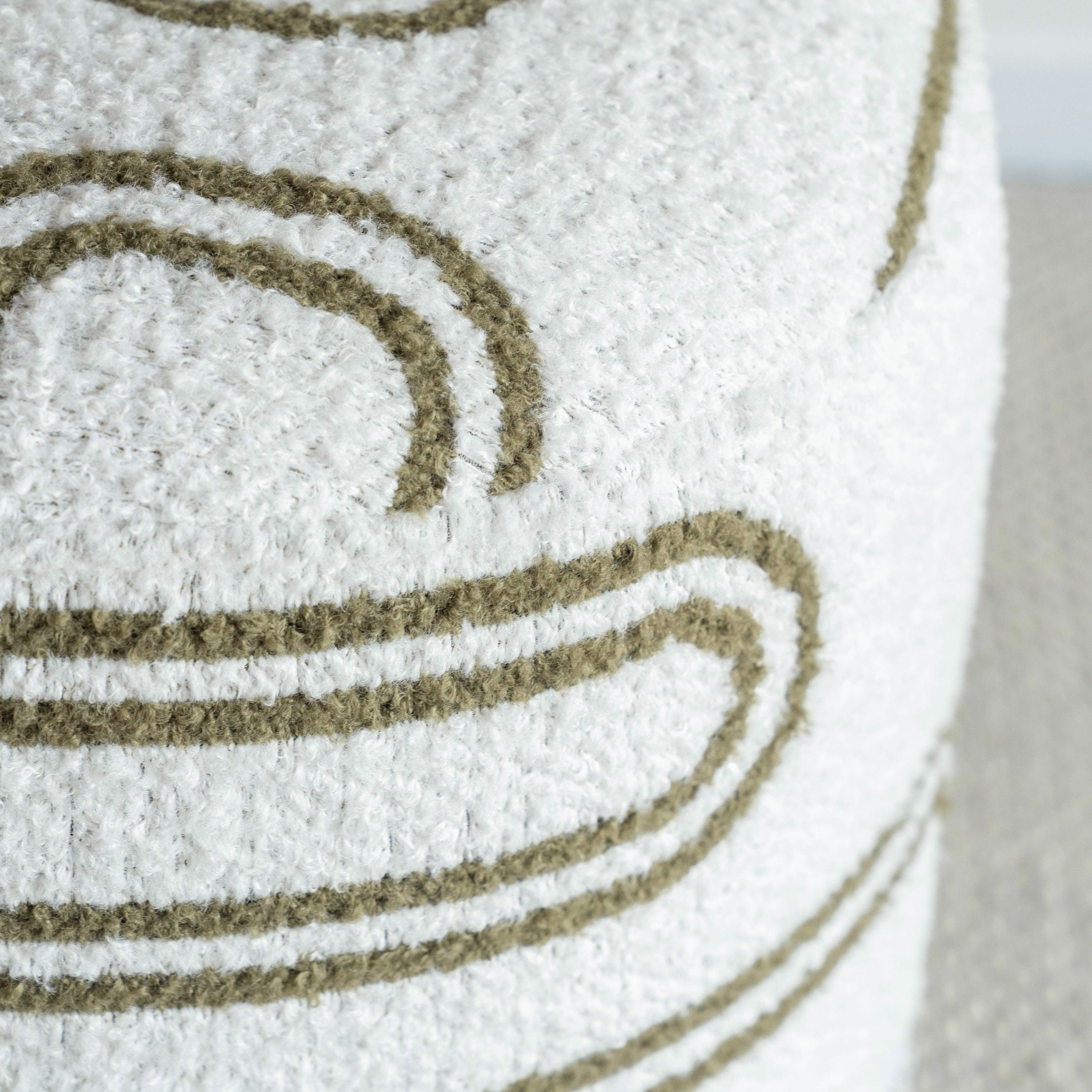 Blanc Curve Round Stool | Pouf