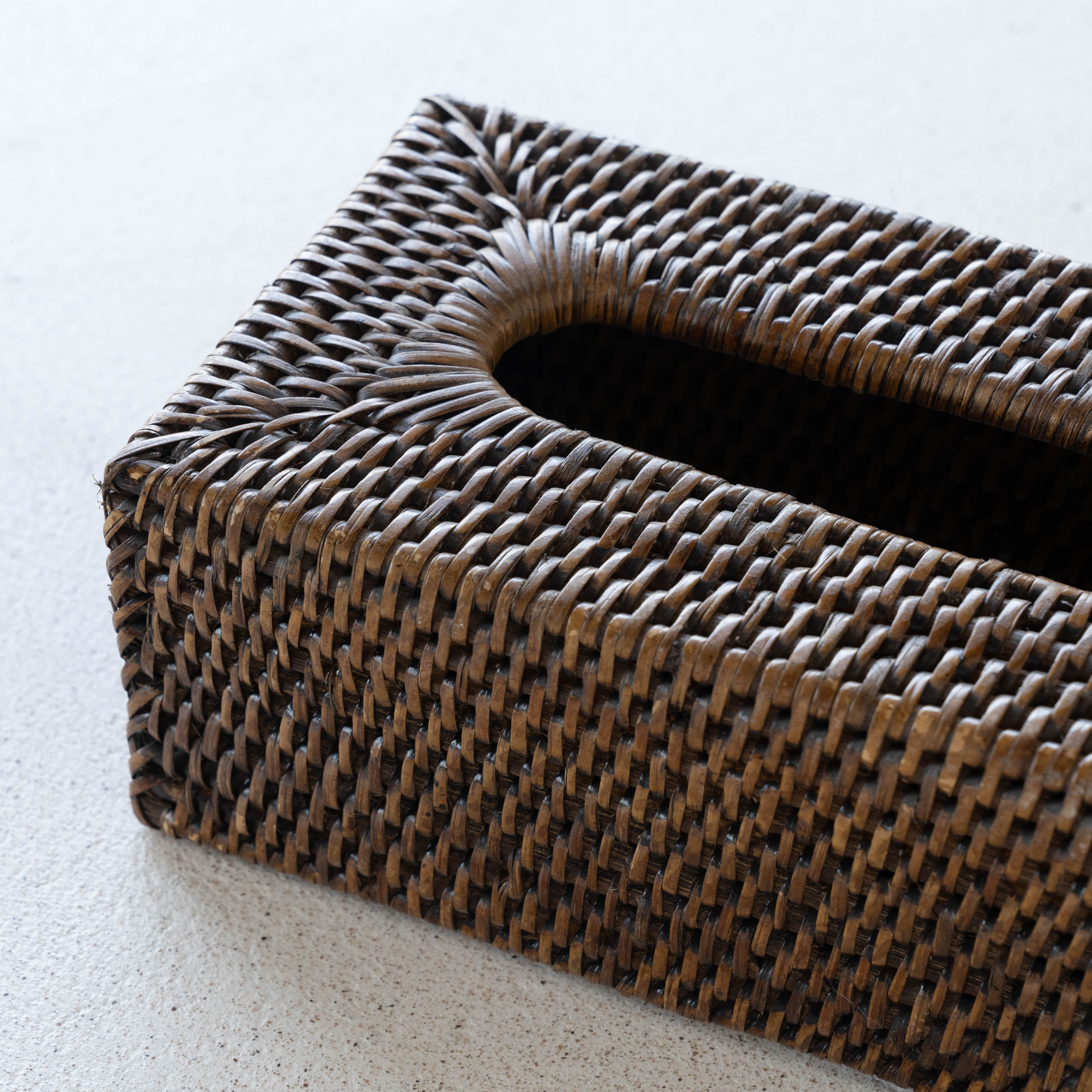 Handmade Rattan Rectangle Tissue Box  - WS Living - UAE - Facial Tissue Holders Wood and steel Furnitures - Dubai