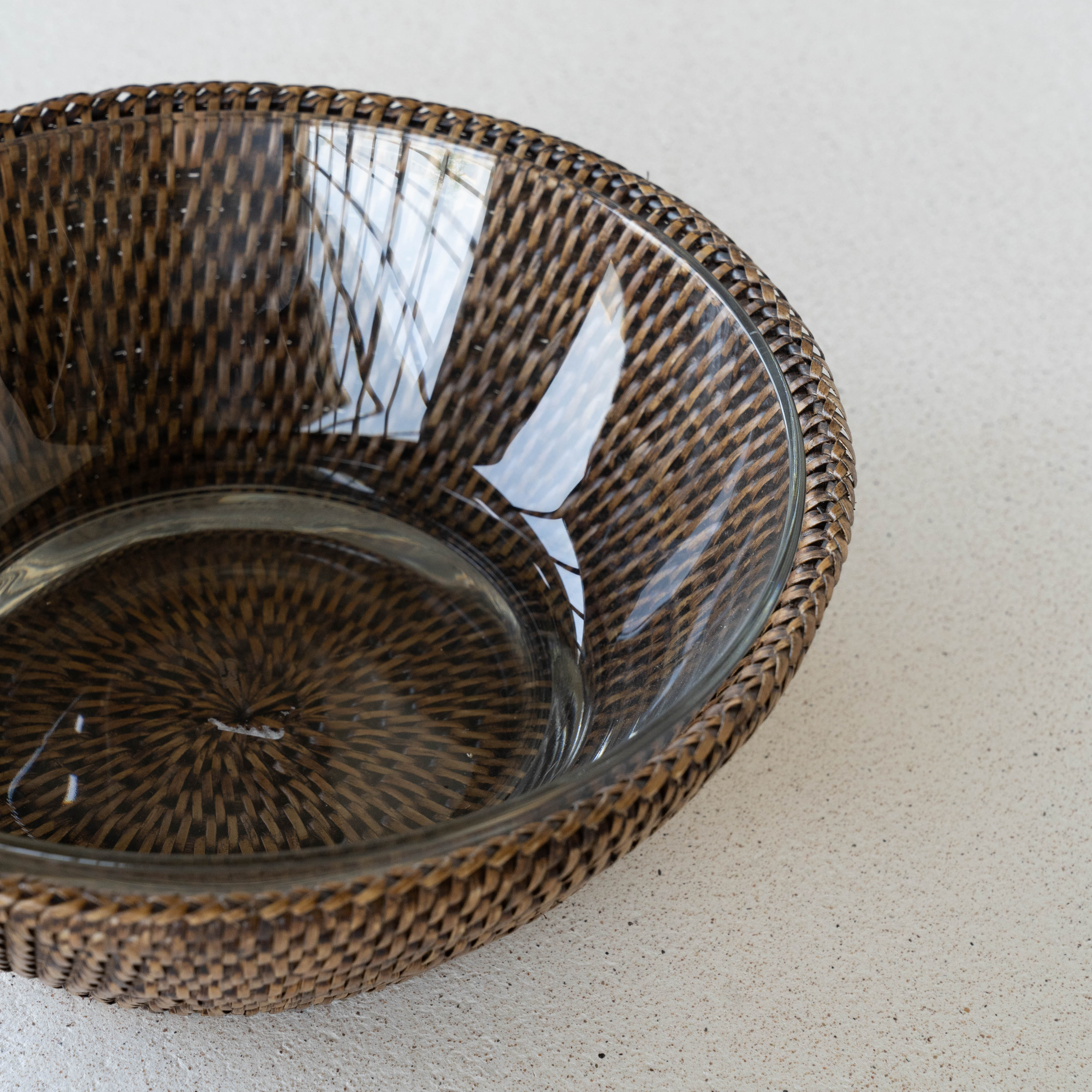 Handmade Rattan Round Salad Glass Bowl - Napkin Rings - WS Living - UAE Modern Home Furniture Stores in Dubai