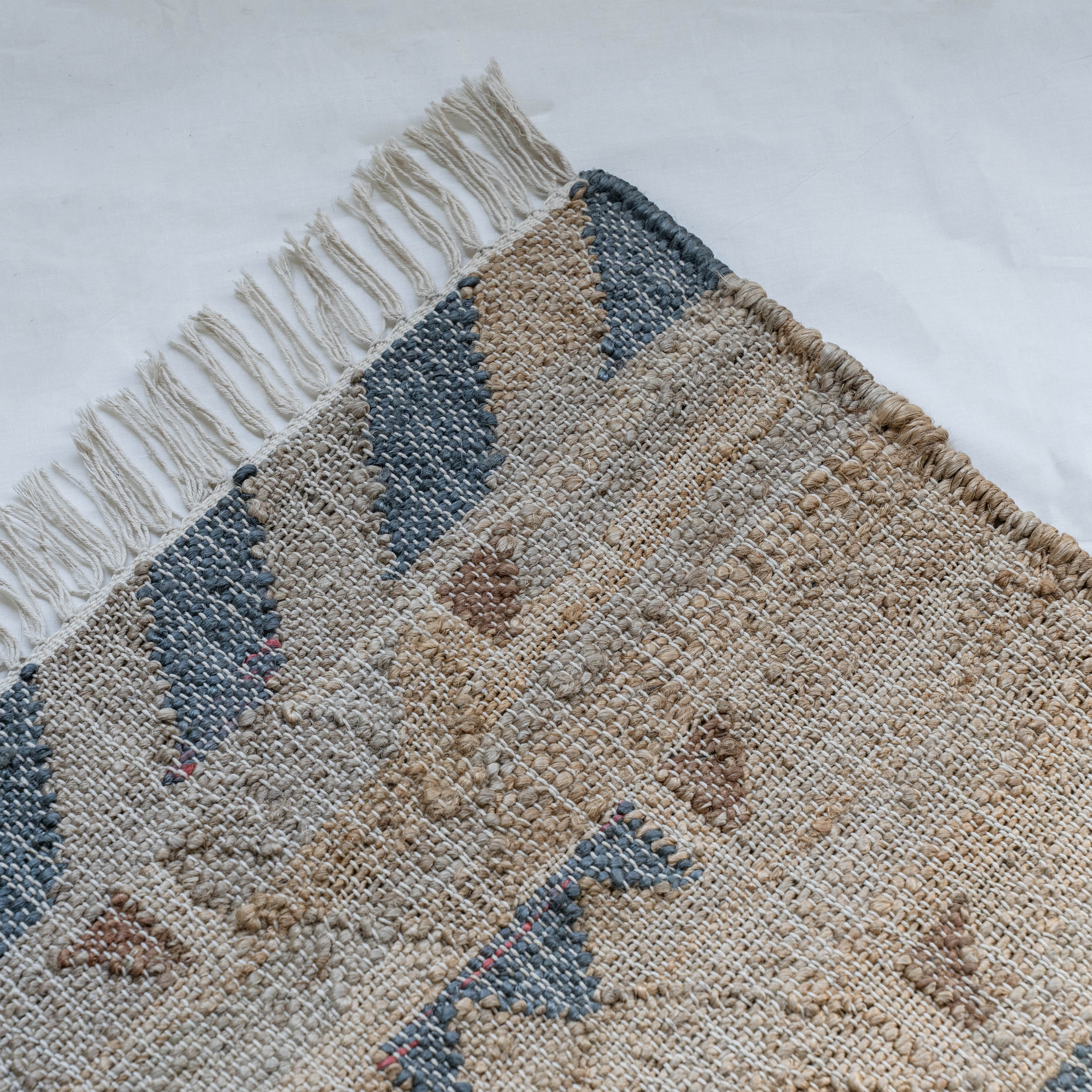 Jute Panja Rug (TLR0038) TEAL Handcrafted Wool Rug