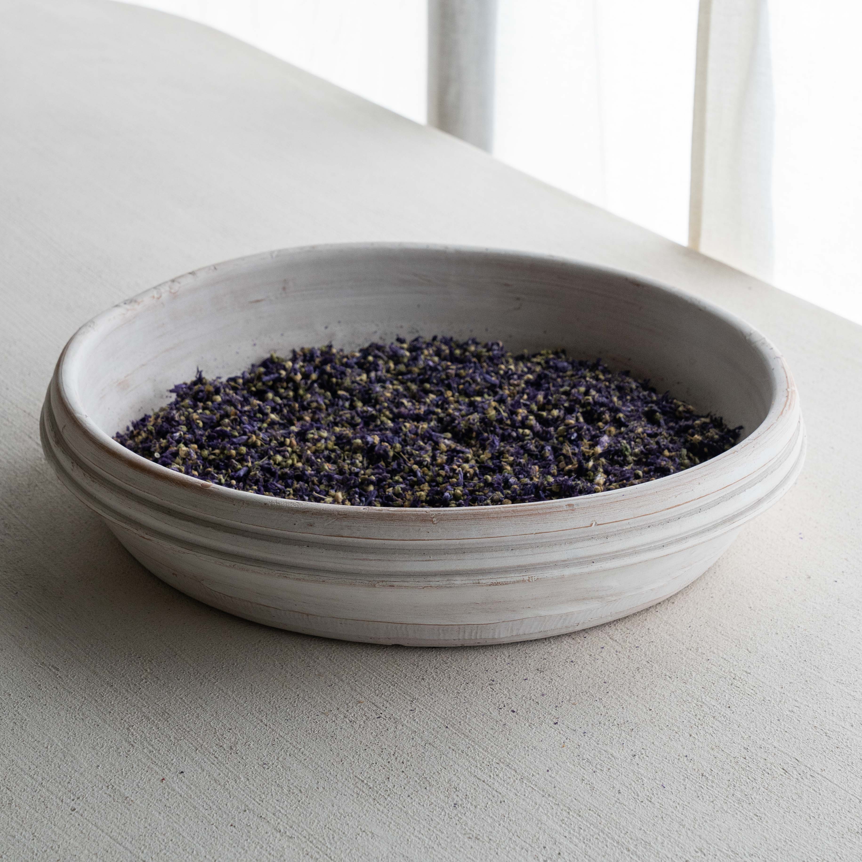 Weathered Terracotta Aged Bowl - White Washed