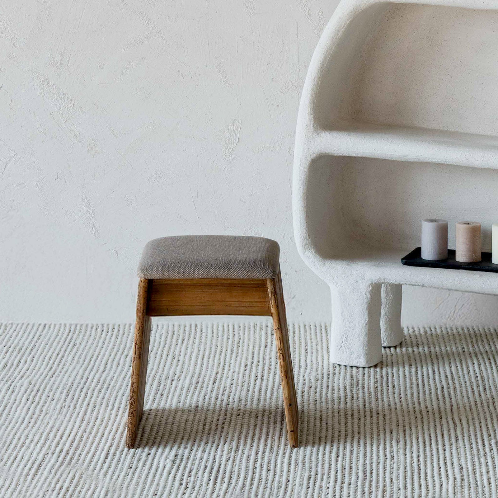 Rustic Solid Wood Stool | Accent End Table