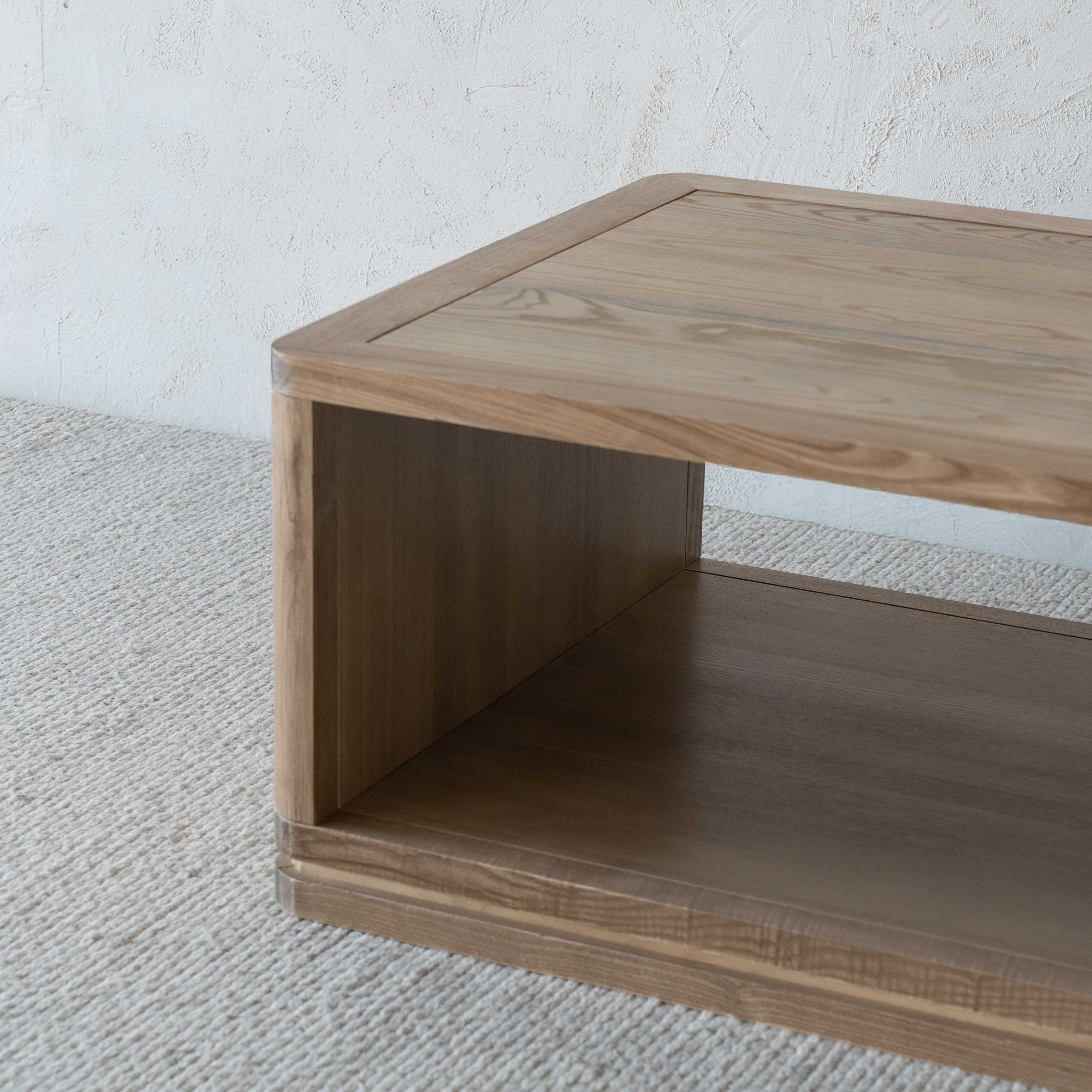 Woodland Elegance Solid Wood Rectangle Coffee Table (as is)