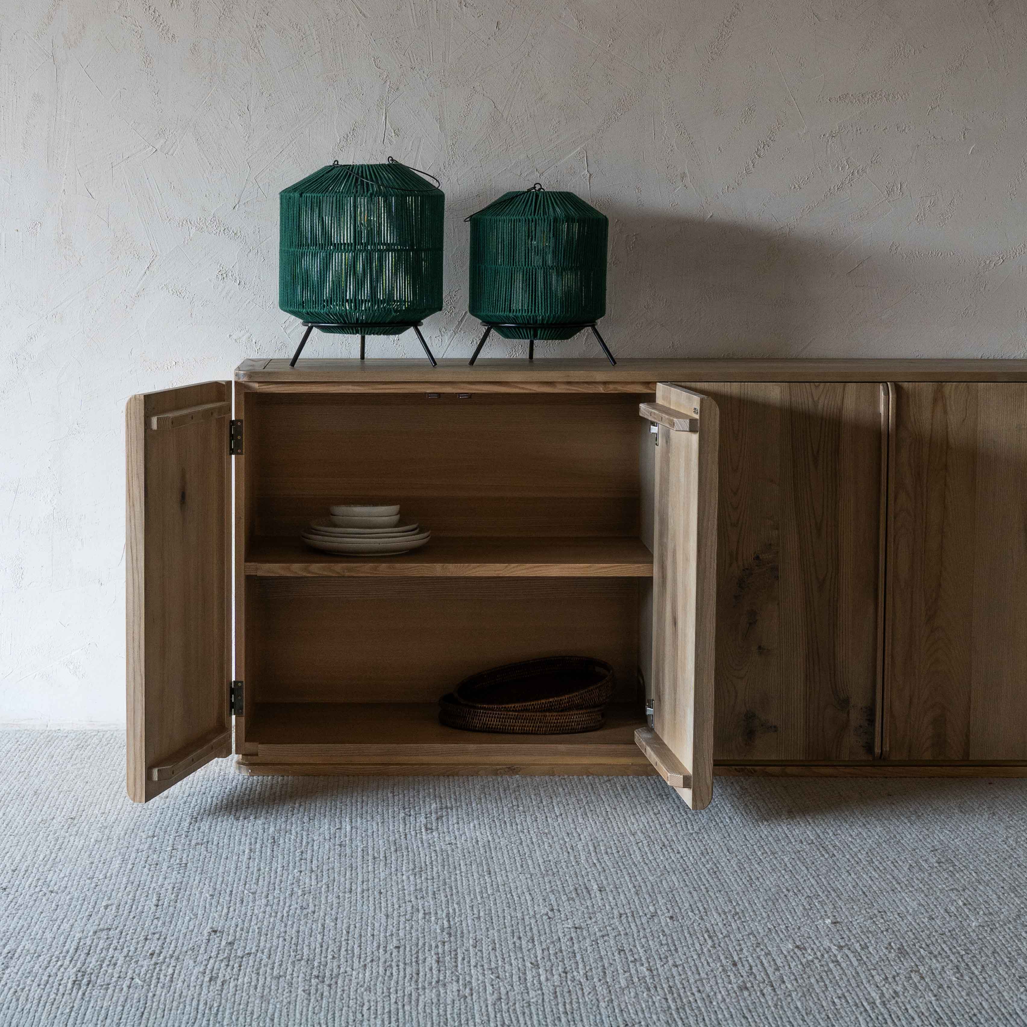 Woodland Luxe Solid Raw Wood Sideboard | Buffet Cabinet (AS IS)