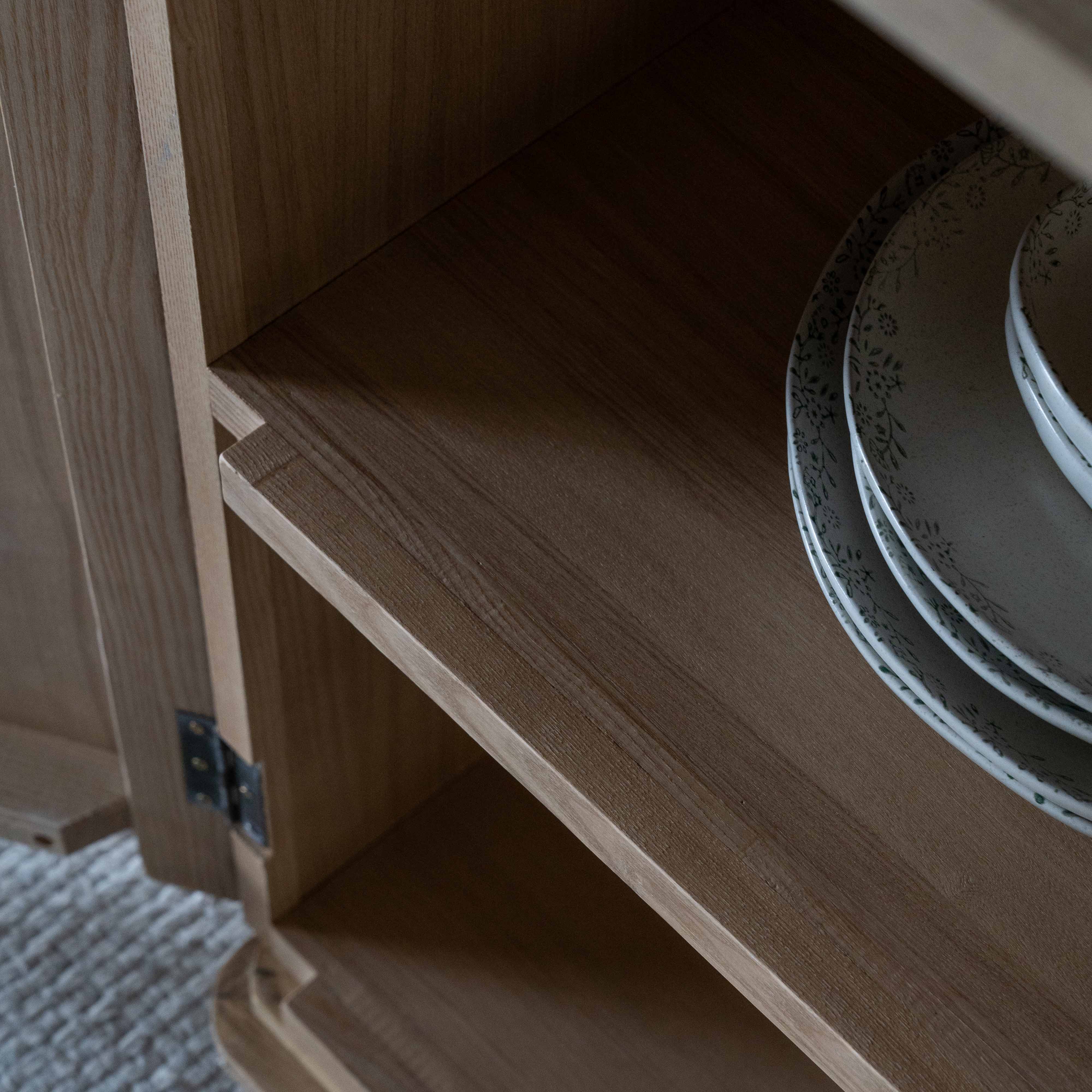 Woodland Luxe Solid Raw Wood Sideboard | Buffet Cabinet (AS IS)