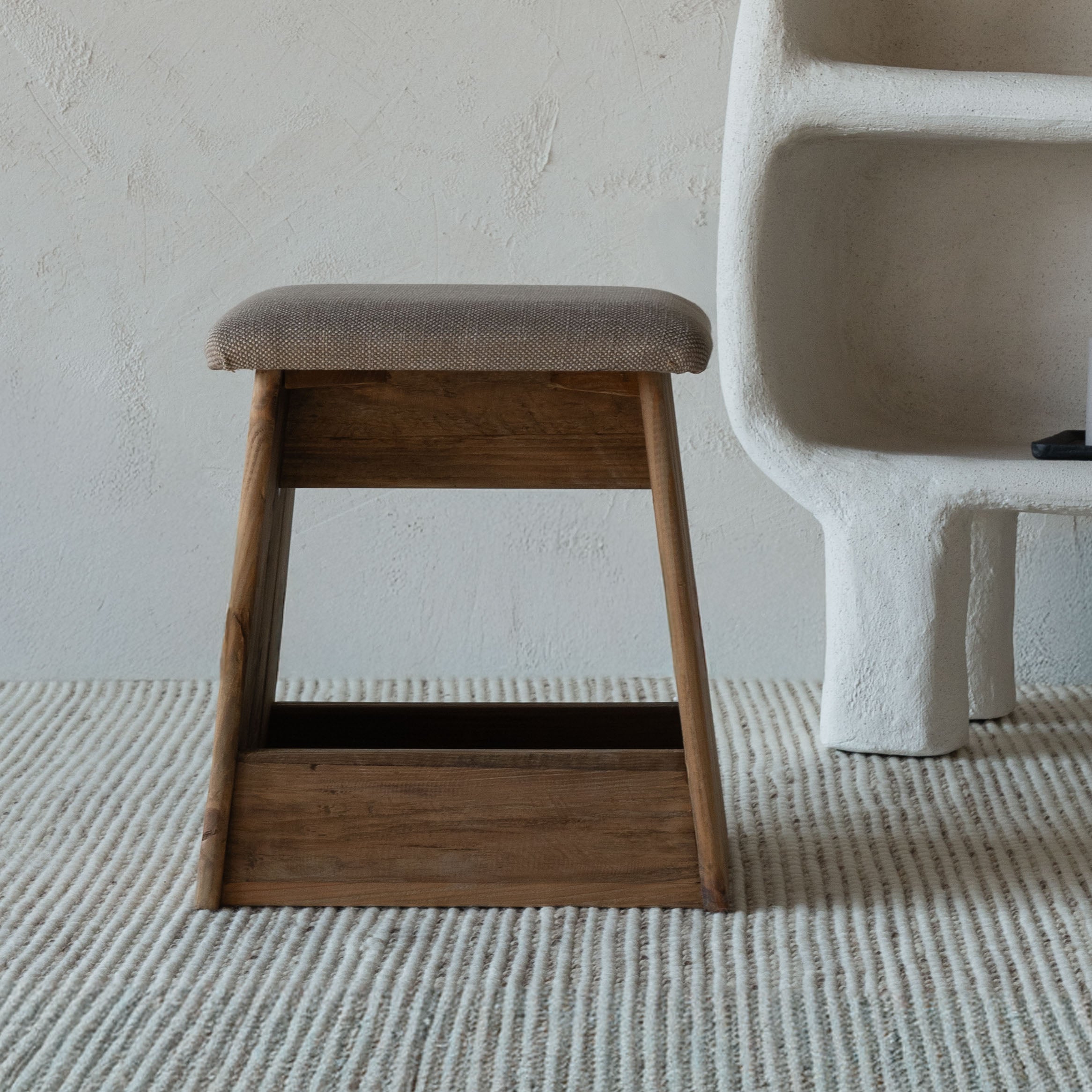 Woodlander Solid Wood Stool | Accent End Side Table